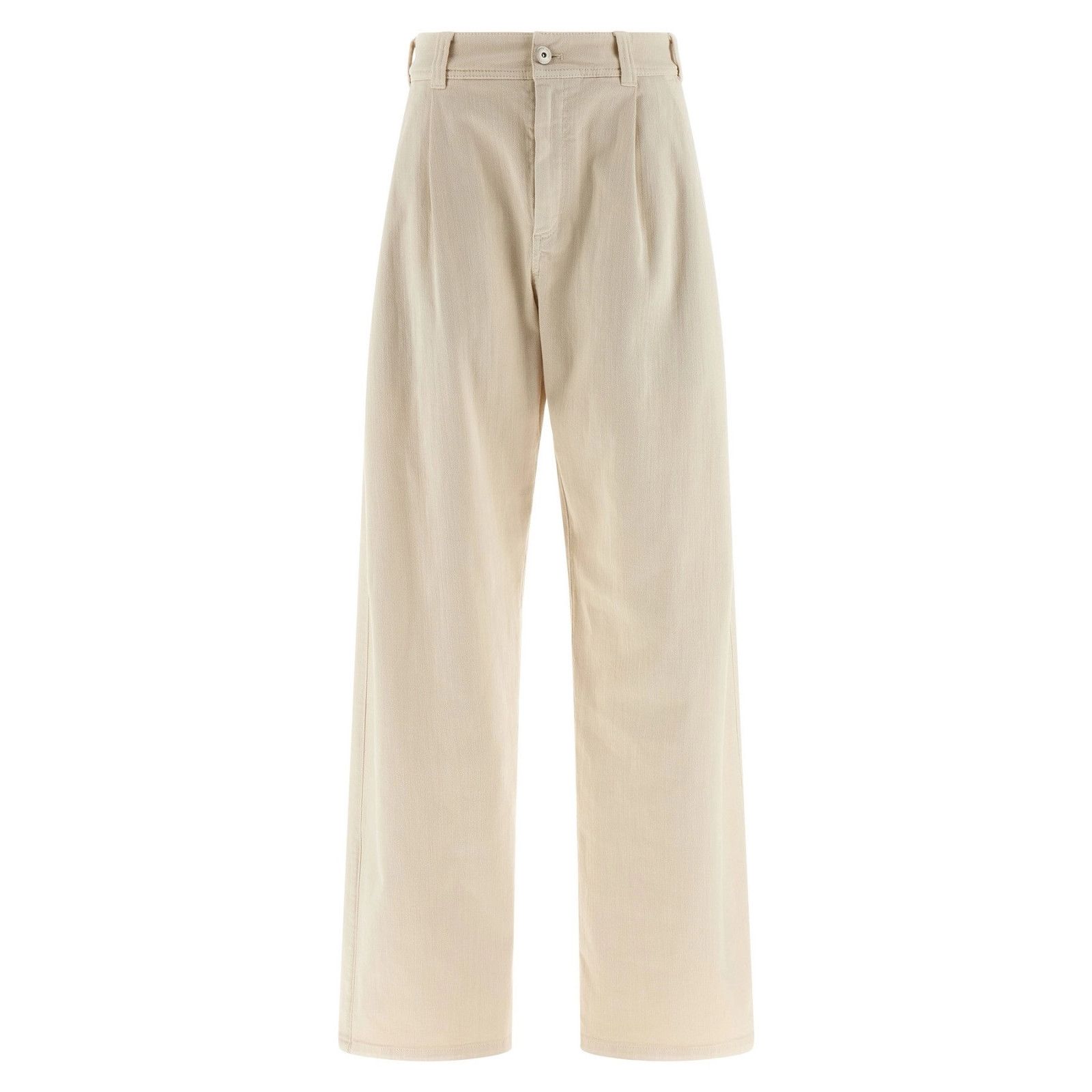 BRUNELLO CUCINELLI Beige Cotton Trousers New & Authentic (Wo