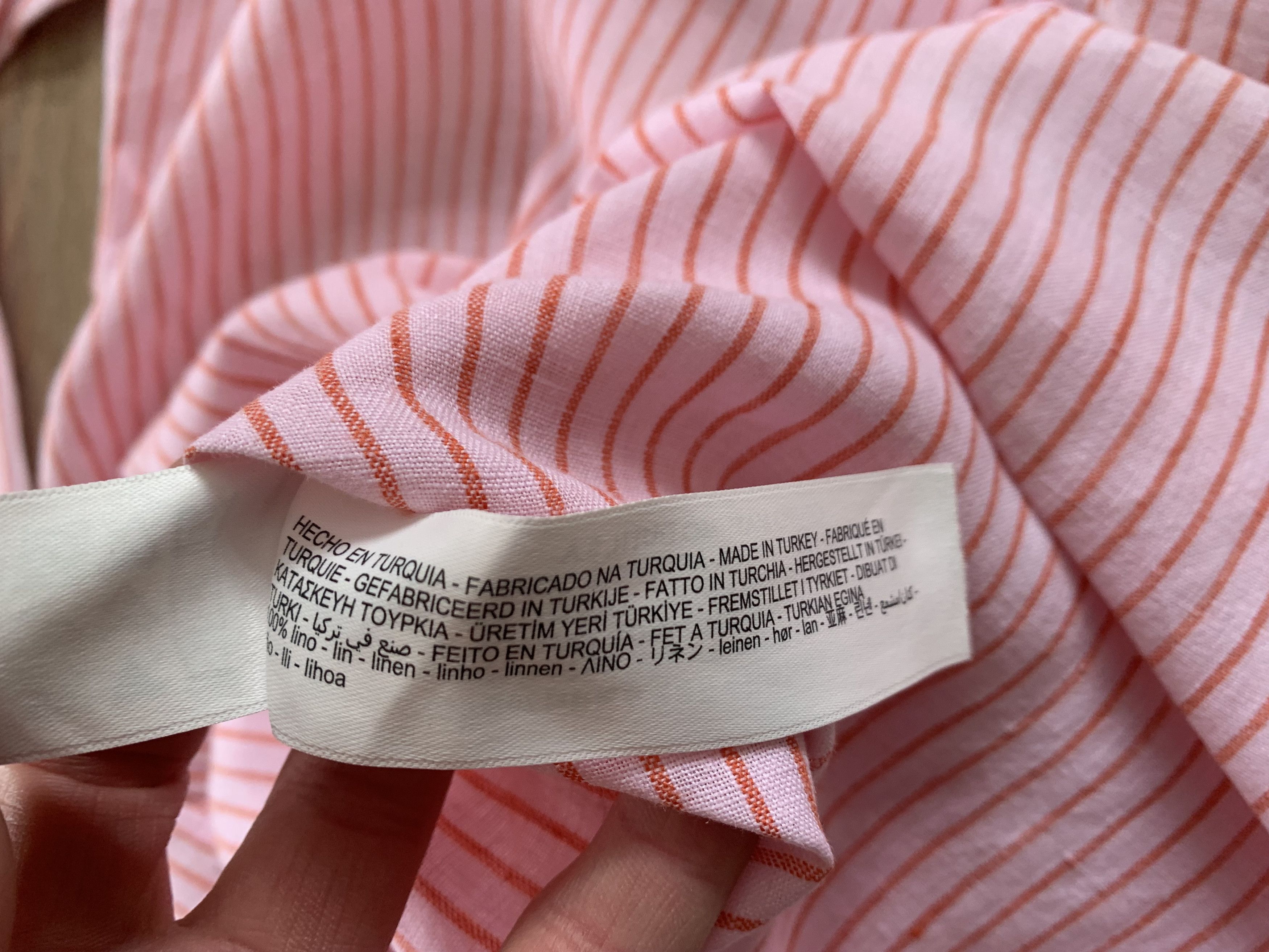 Massimo Dutti Massimo Dutti Stripe Coral Linen Long Sleeve Shirt Size US L / EU 52-54 / 3 - 9 Thumbnail