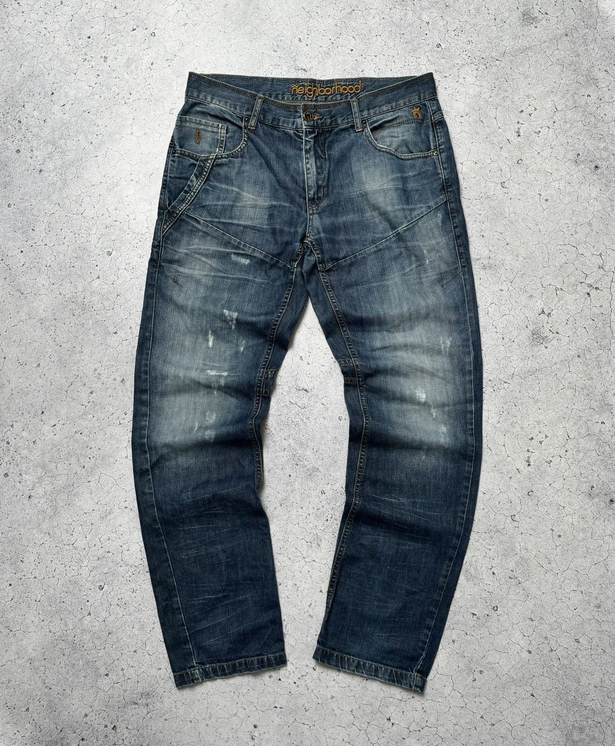 Japanese Brand × Neighborhood × Vintage Neighborhood Faded Japanese Denim Distressed Jeans Size US 34 / EU 50 - 2 Thumbnail