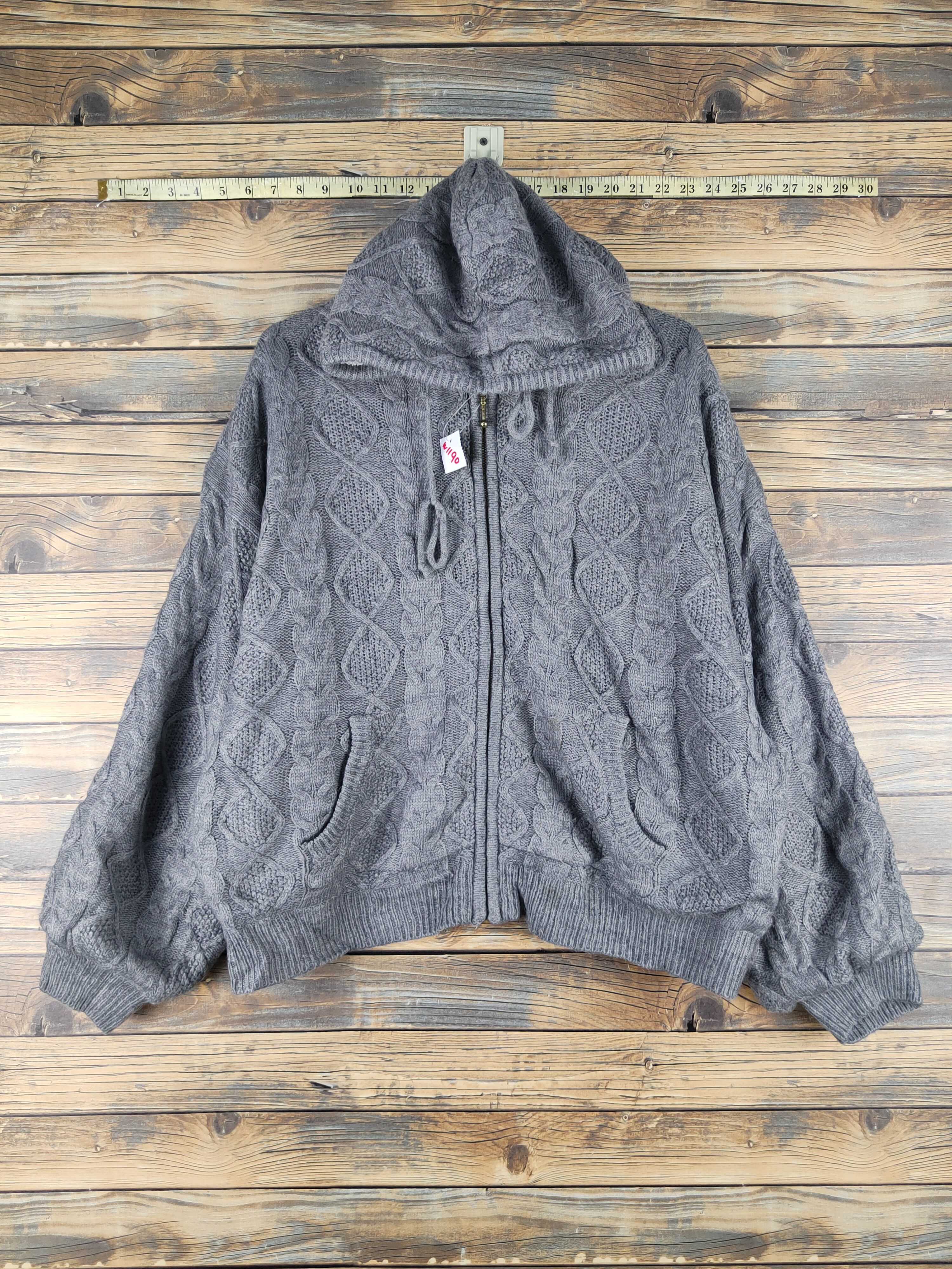 Aran Isles Knitwear Maca Dark Gray Hoodie Knitwear Sweaters #W1190 Size US L / EU 52-54 / 3 - 1 Thumbnail