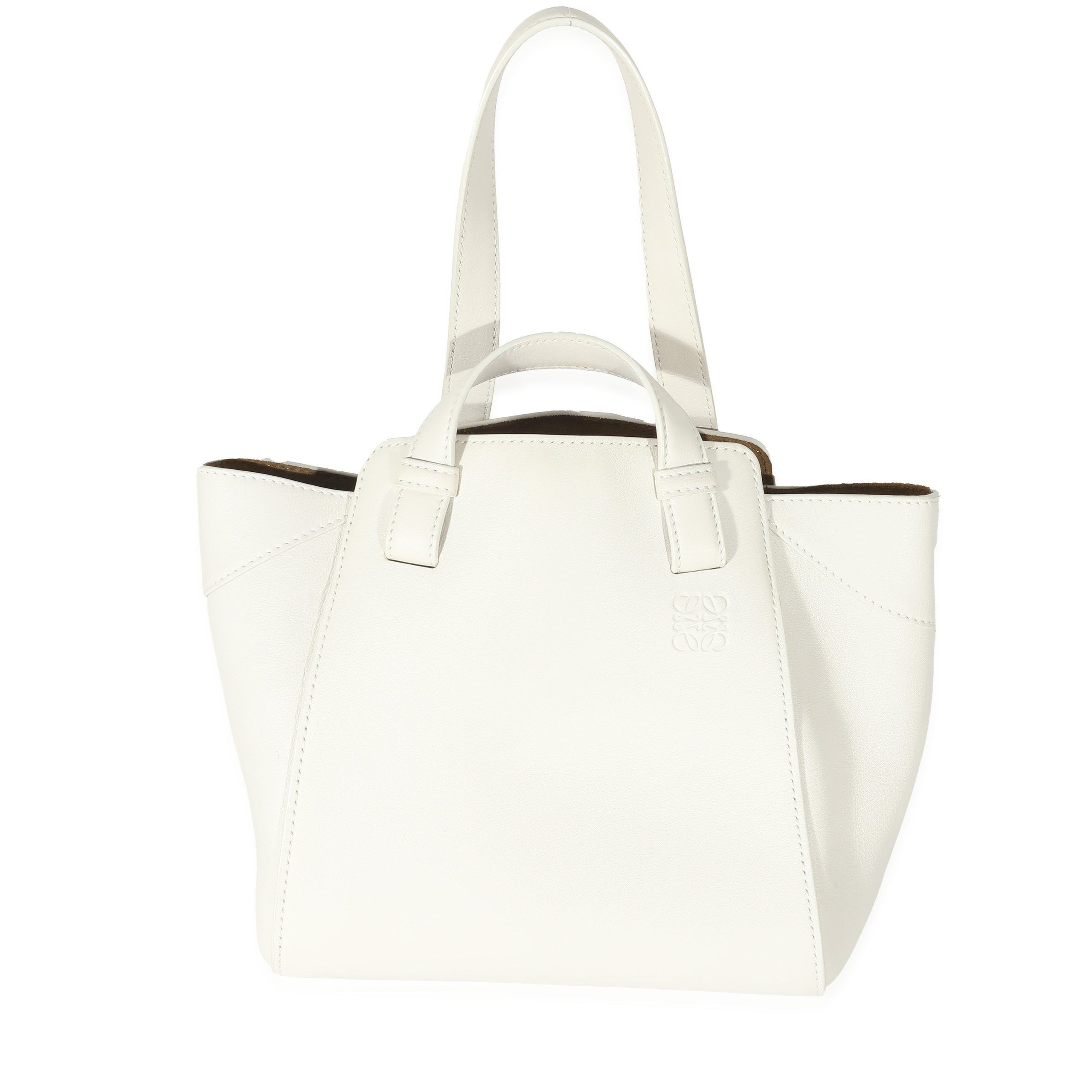image of Loewe Soft White Calfskin Small Hammock Nugget Bag, Women's