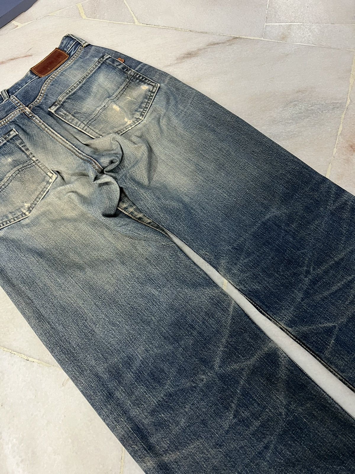 Edwin 💥INSANE💥 Vintage 90’s Edwin 505x Distressed Selvedge Jeans Size US 28 / EU 44 - 12 Thumbnail
