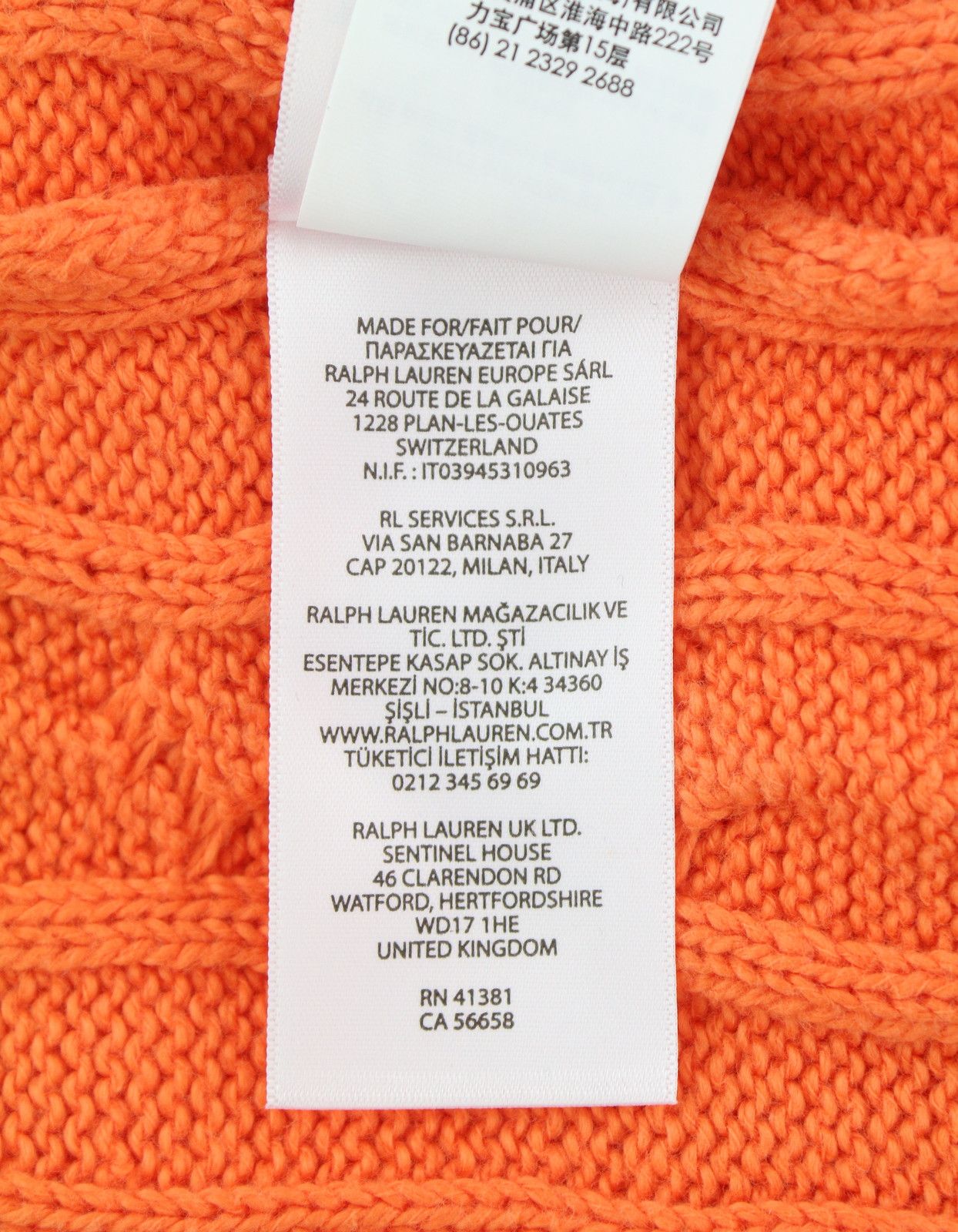 Ralph Lauren ORANGE S Cable Knit Pullover Jumper 86916 Size US S / EU 44-46 / 1 - 8 Thumbnail