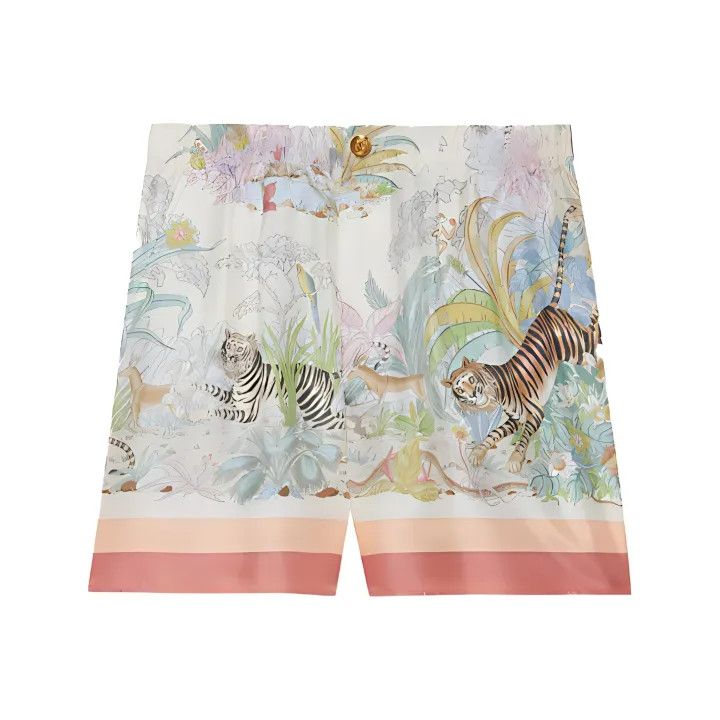 Gucci Gucci SS22 Printed Silk Shorts for Women Size 42" / US 20 - 1 Thumbnail