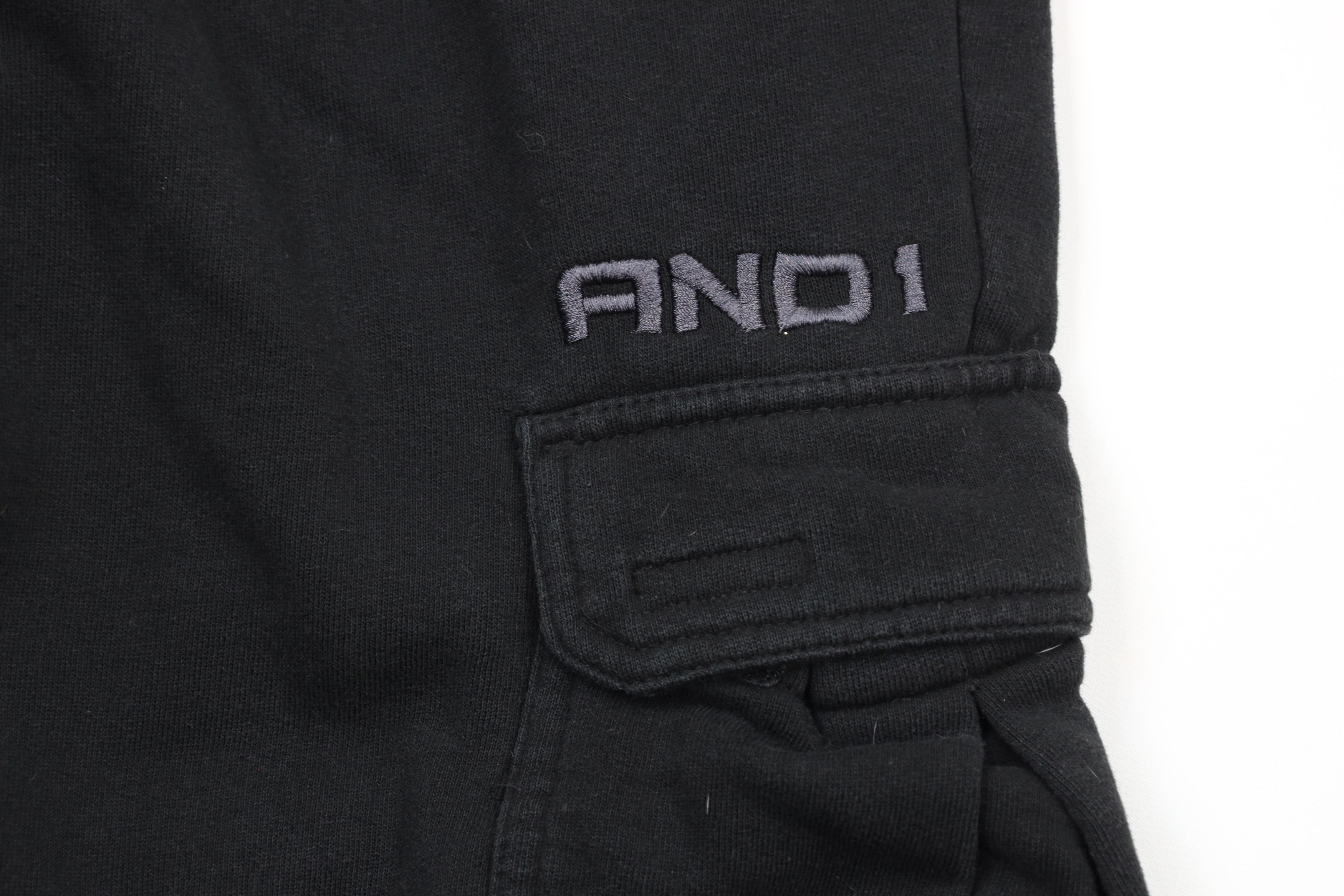 Vintage Vintage And1 And One Basketball Leg Cargo Sweatpants Black Size US 34 / EU 50 - 5 Thumbnail
