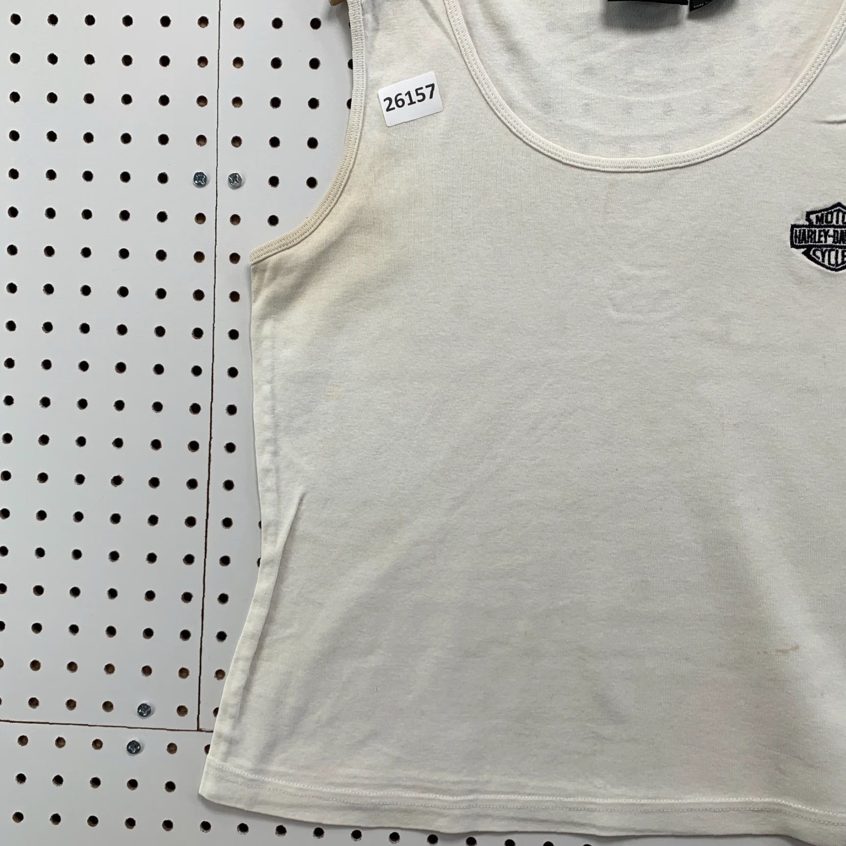 Harley Davidson Harley-Davidson Motorcycle Tank Crop Top Womens XL White Distressed Size XL / US 12-14 / IT 48-50 - 3 Thumbnail