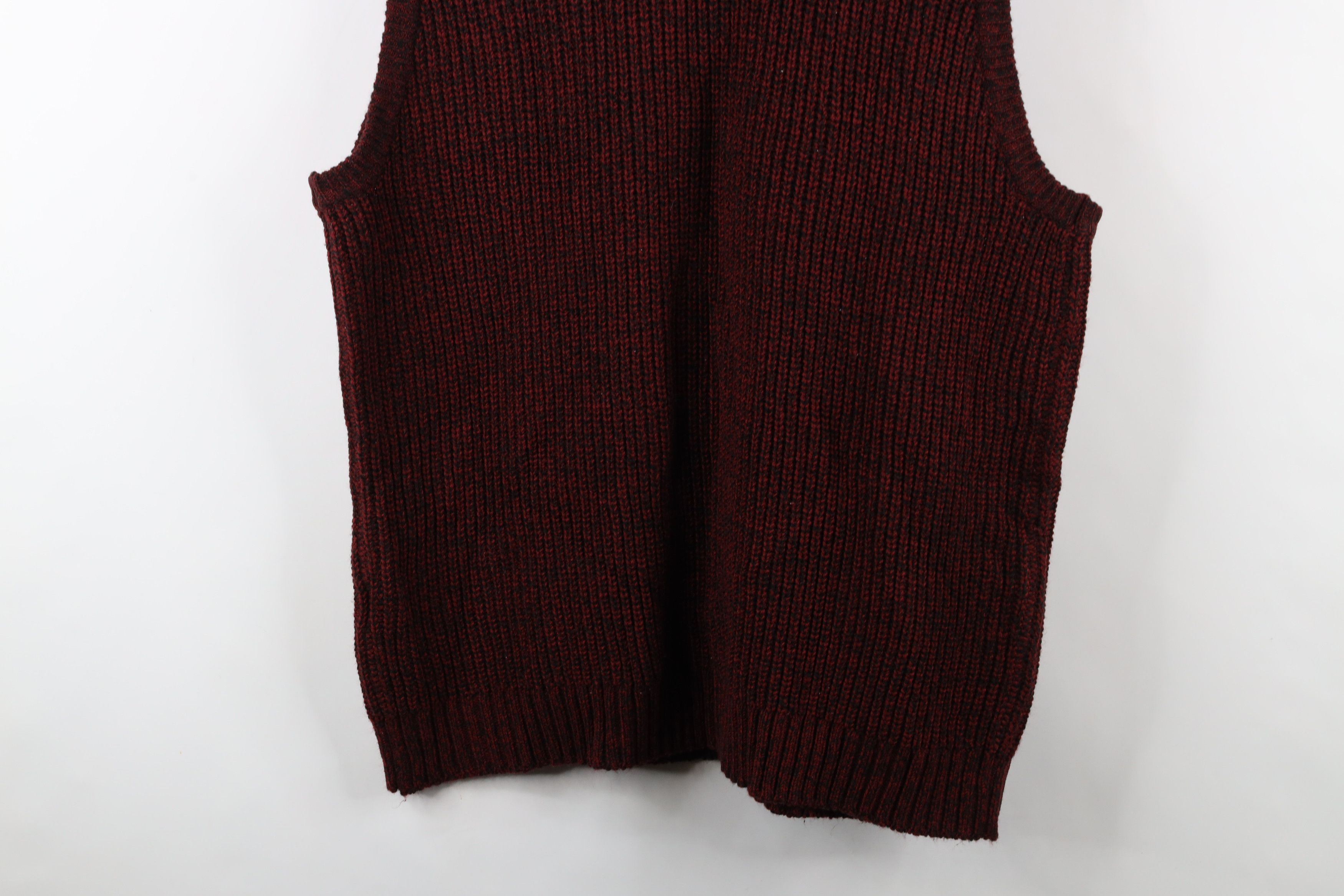 Vintage Vintage 90s Streetwear Ribbed Knit V-Neck Sweater Vest Red Size US XXL / EU 58 / 5 - 7 Thumbnail