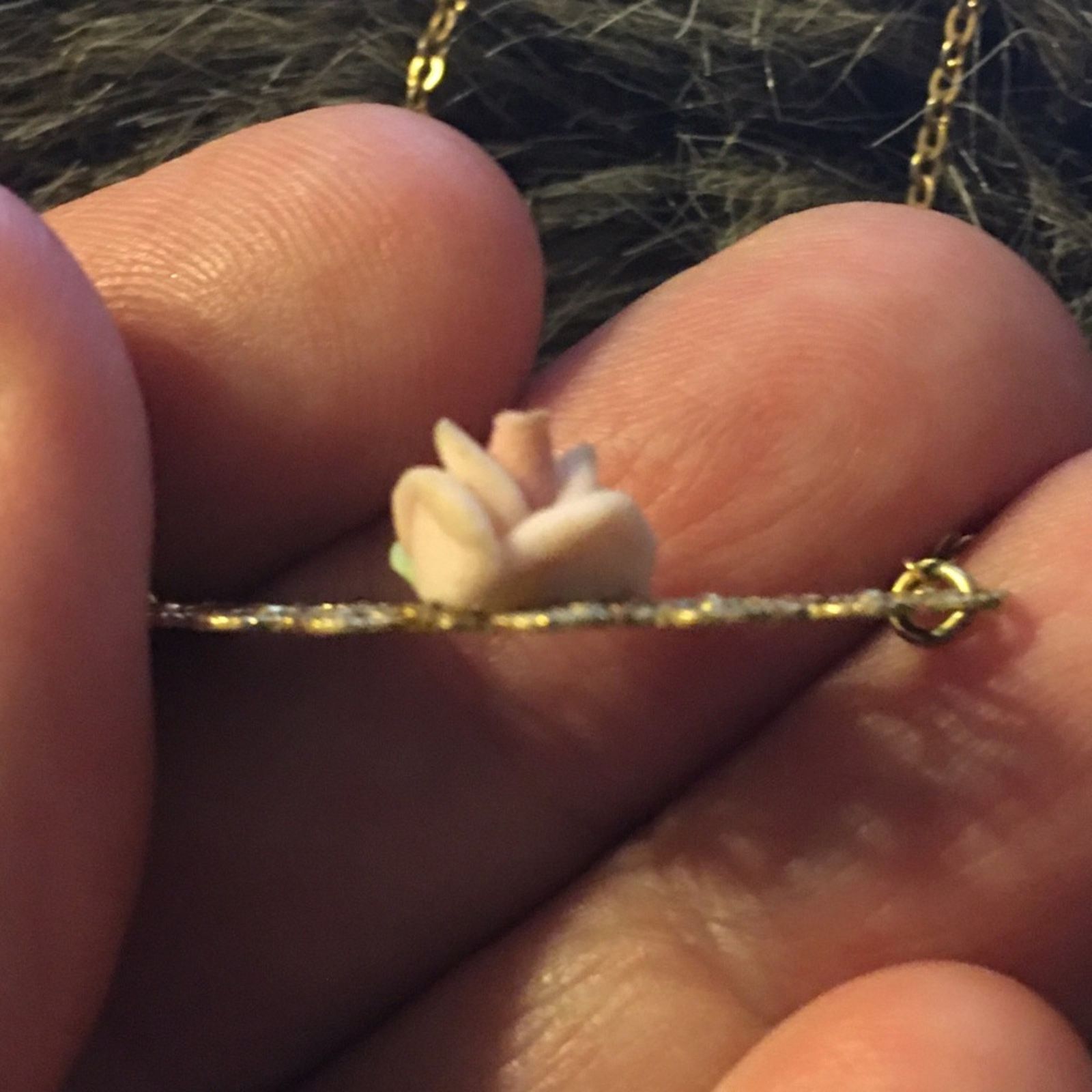 Vintage Vintage 80s ceramic rose filigree necklace Size ONE SIZE - 7 Thumbnail