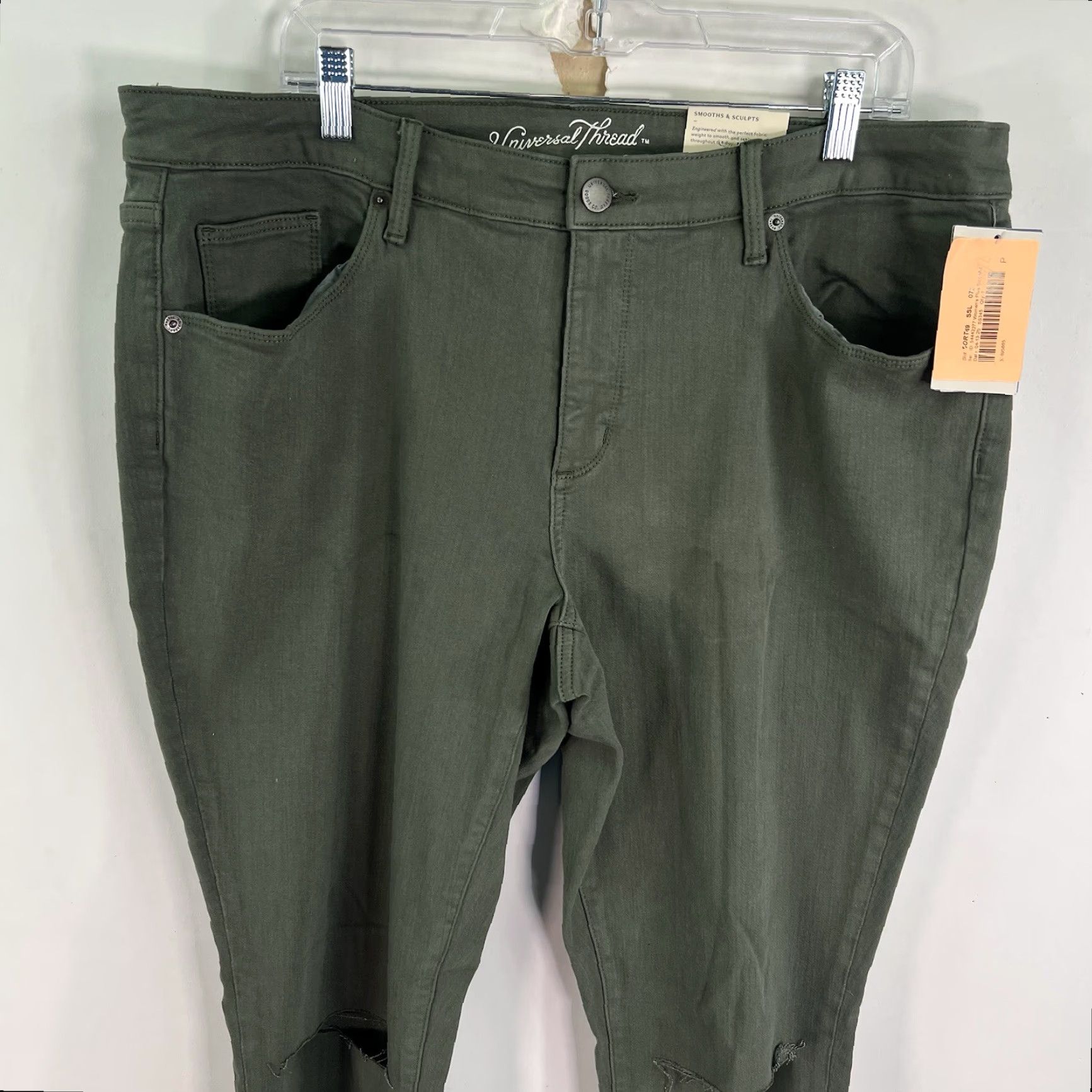 Vintage Universal Threads Fitted Hips/Thighs Slim Leg Jeggings Womens 18W Green 40X30 Size 40" / US 18 - 2 Thumbnail