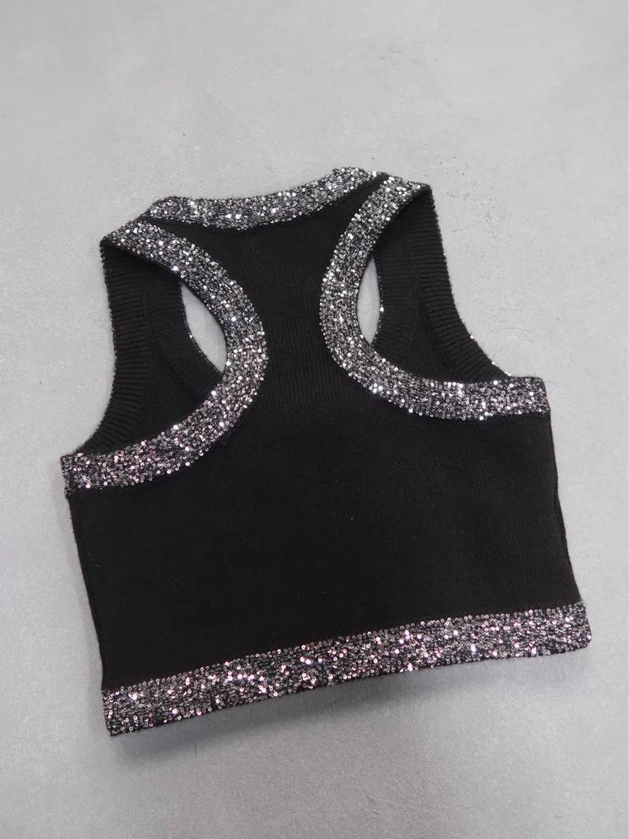 Miu Miu MIU MIU Logo Crewneck Short Tank Women's Black Size S / US 4 / IT 40 - 2 Thumbnail