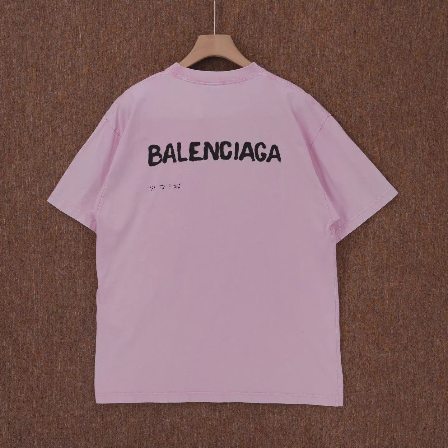 Balenciaga Balenciaga Pink Inkblot Logo Short Sleeve Tee S New Worn Once Size S / US 4 / IT 40 - 2 Thumbnail