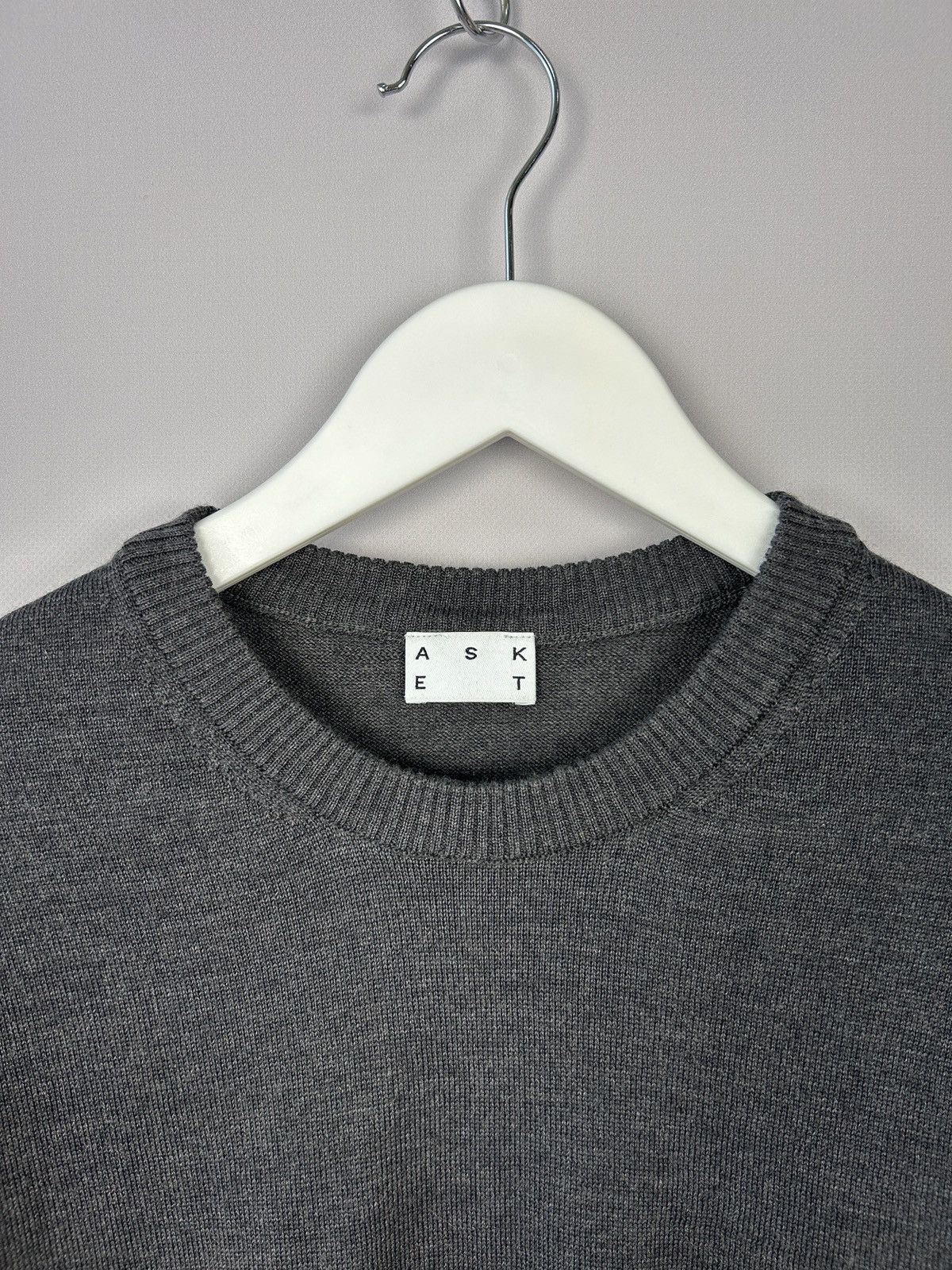 Asket × Designer ASKET Grey Merino Wool Sweater Jumper Size Small S Size US S / EU 44-46 / 1 - 6 Thumbnail