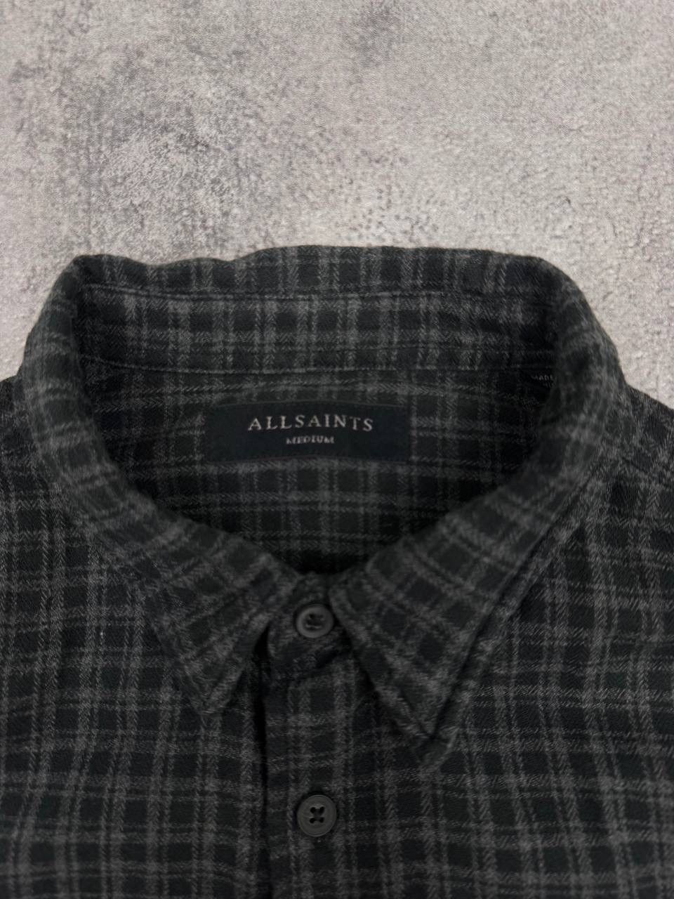 Allsaints AllSaints Men Check Button Up Shirt Grey Black Size Medium Size US M / EU 48-50 / 2 - 4 Thumbnail