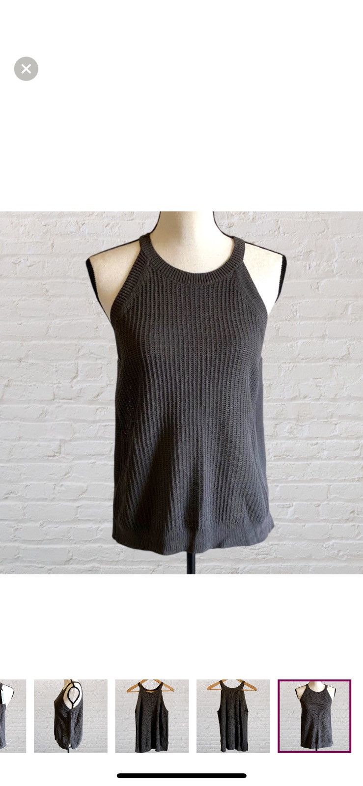 Other DARK GRAY CABLE KNIT SLEEVELESS TANK TOP Size L / US 10 / IT 46 - 8 Thumbnail