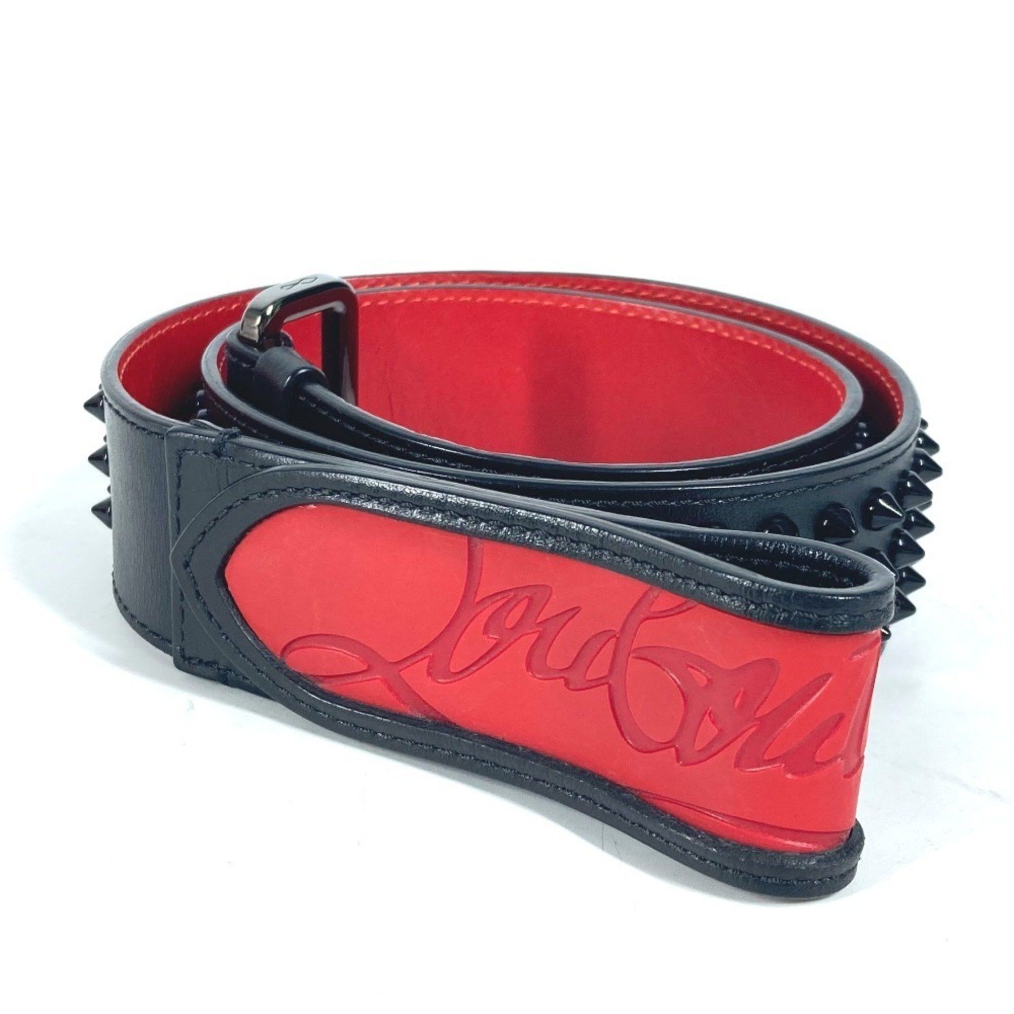 Christian Louboutin Christian Louboutin Studded Logo Belt Leather Men's Women's Black Size ONE SIZE - 1 Thumbnail