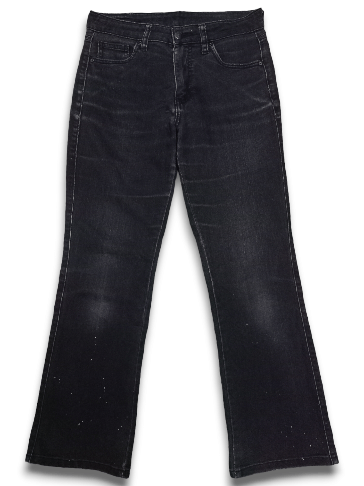 Japanese Brand × Uniqlo Vintage Uniqlo Paint Splatter Flares Style High Rise Denim Size US 28 / EU 44 - 3 Thumbnail