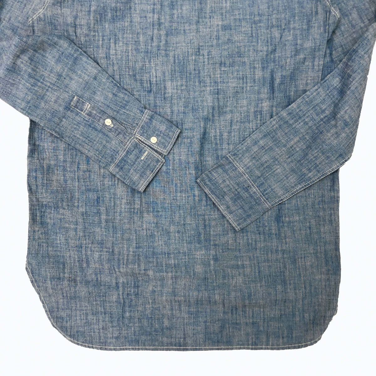 Who A.U. Who A.U Blue Cotton Chambray Twin Pocket Shirt Womens Size S / US 4 / IT 40 - 6 Thumbnail