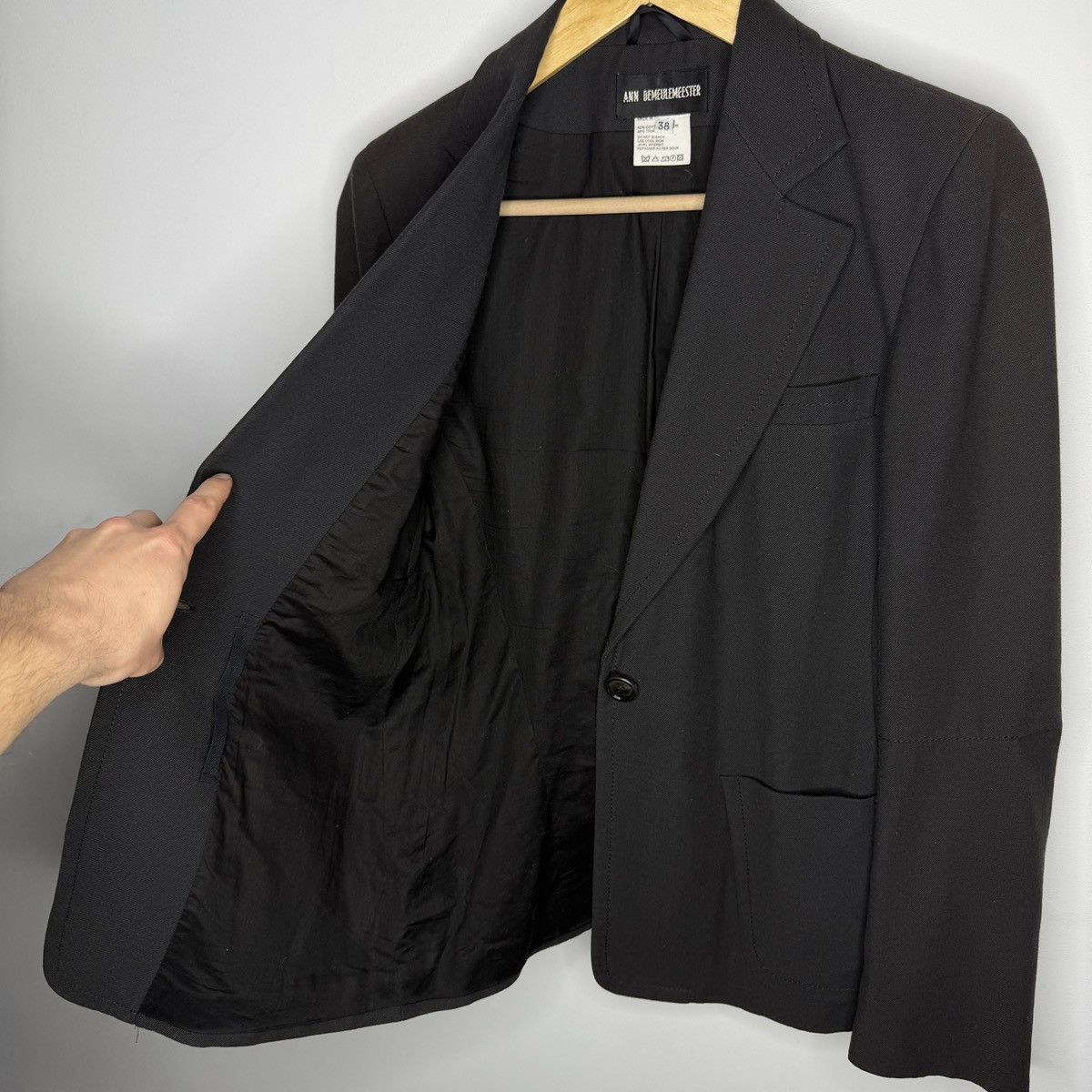 Ann Demeulemeester Ann Demeulemeester Women Blazer Black Wool Size S / US 4 / IT 40 - 11 Thumbnail