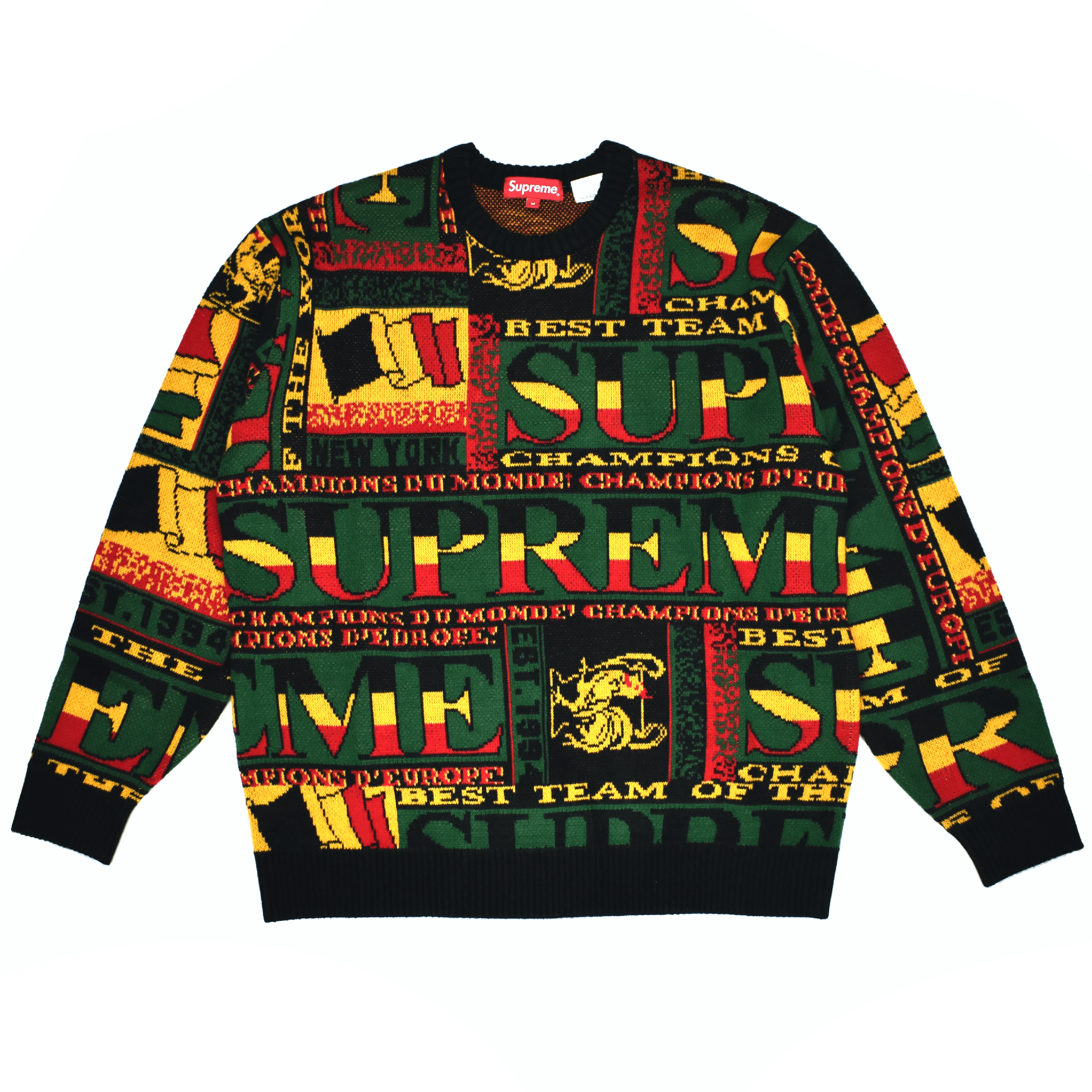 Supreme *NEW* SUPREME OLD ENGLISH KNIT SWEATER BLACK -XL