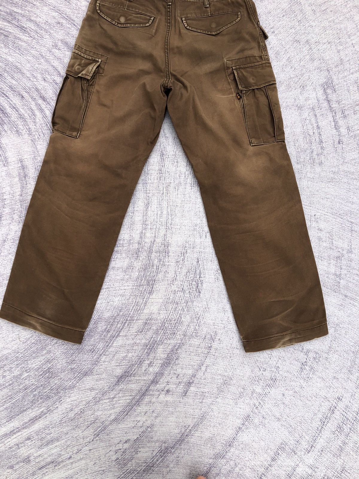 Alpha Industries × Japanese Brand Japanese Cargo Pants Faded Brown Vintage Pattern Size US 26 / EU 42 - 13 Thumbnail