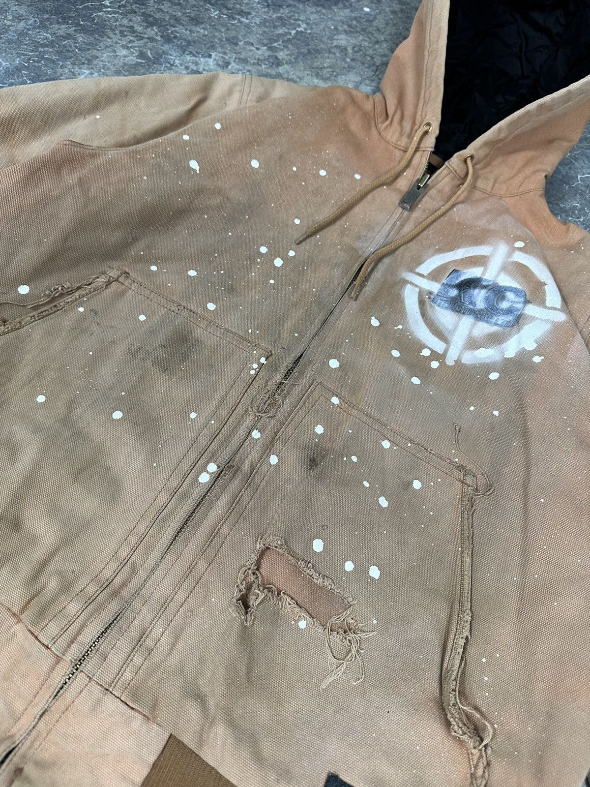 Dickies × Vintage Vintage Thrashed Hooded Dickies Paint Jacket Size US M / EU 48-50 / 2 - 4 Thumbnail