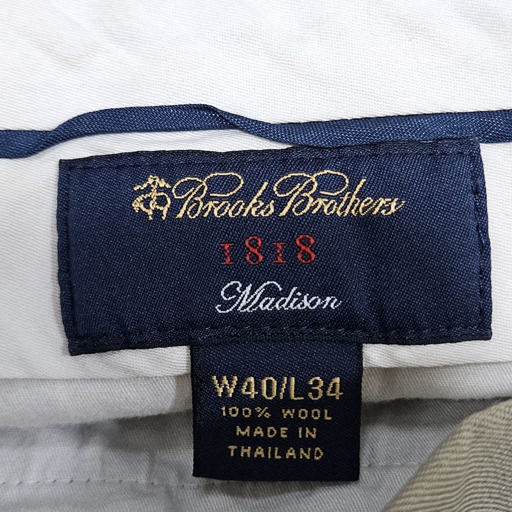 Brooks Brothers VINTAGE Brooks Brothers Dress Pants Tan 100% Wool Madison 1818 Pleated Cuffed Straight Leg 40 Men Size US 40 / EU 56 - 3 Thumbnail