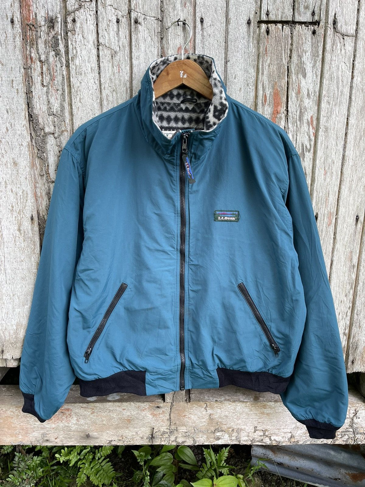 L.L. Bean Vintage L.L. Bean Teal Warm-Up Jacket – Fleece Lined 90s Size US M / EU 48-50 / 2 - 1 Thumbnail