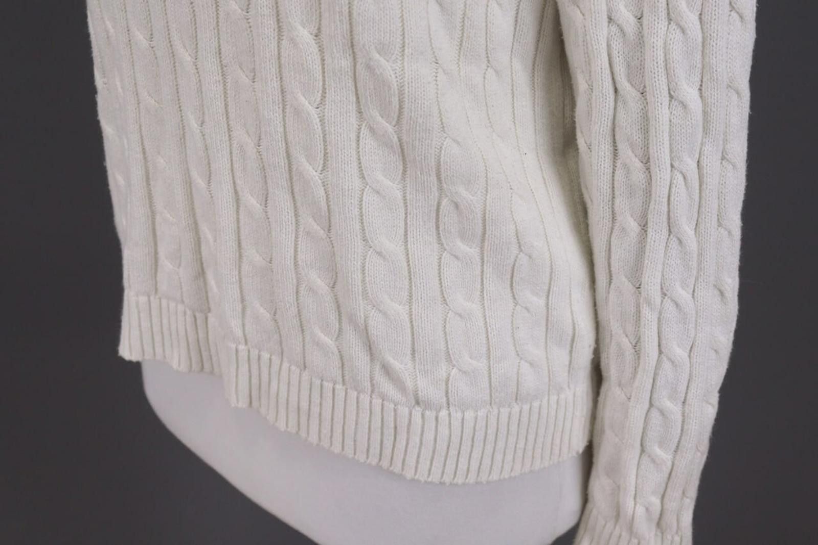 Lauren Ralph Lauren Lauren Ralph Lauren White Cable Knit Sweater Size L Size L / US 10 / IT 46 - 10 Thumbnail