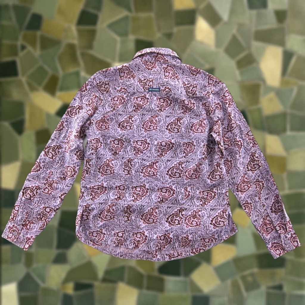 Vintage Columbia Blouse Shirt M Women 100% Cotton Purple Red Paisley Long Sleeve Collared Button Up Size M / US 6-8 / IT 42-44 - 1 Thumbnail