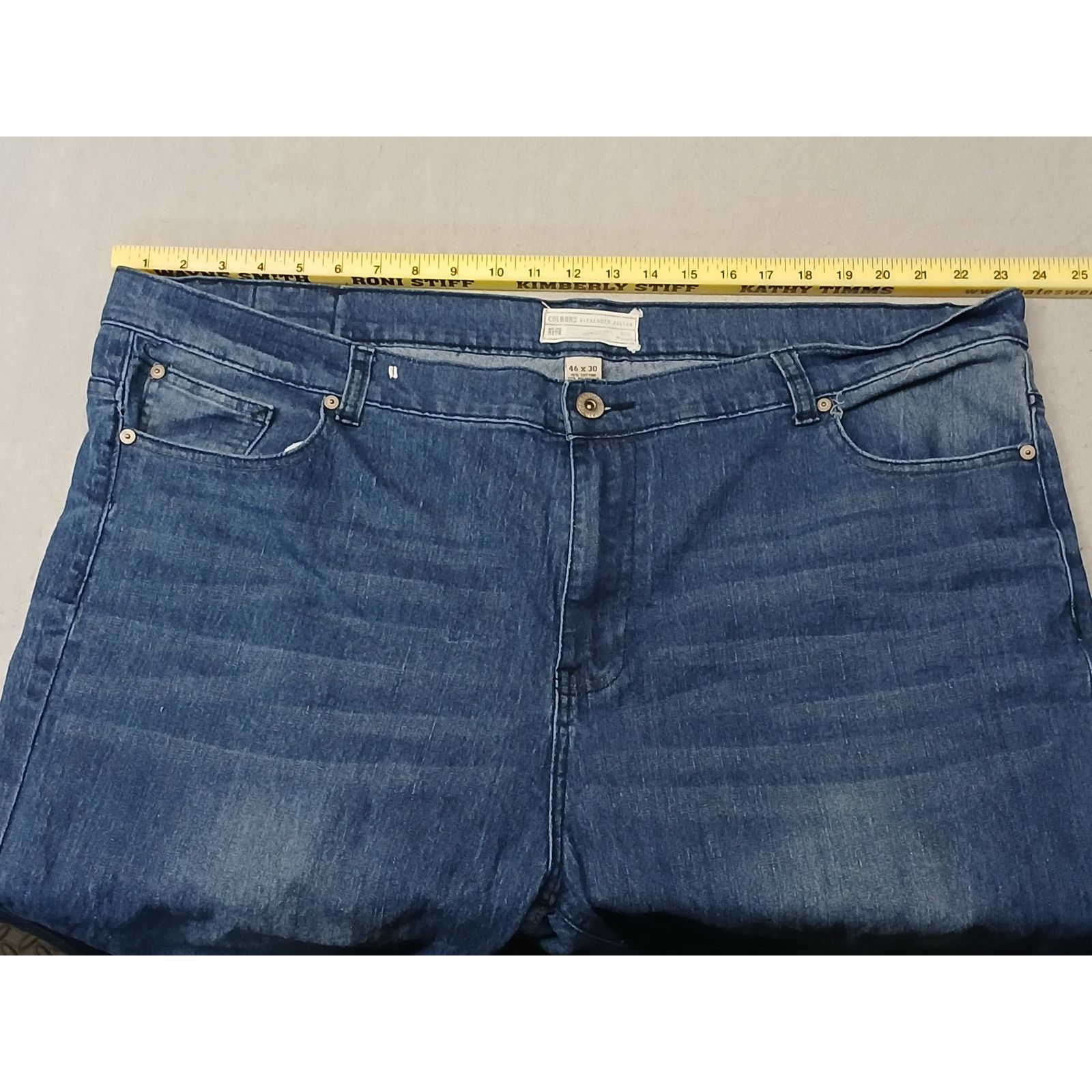 Colours Colours (46x30) Men's Stretch Straight Blue Denim Jeans Size US 30 / EU 46 - 2 Thumbnail