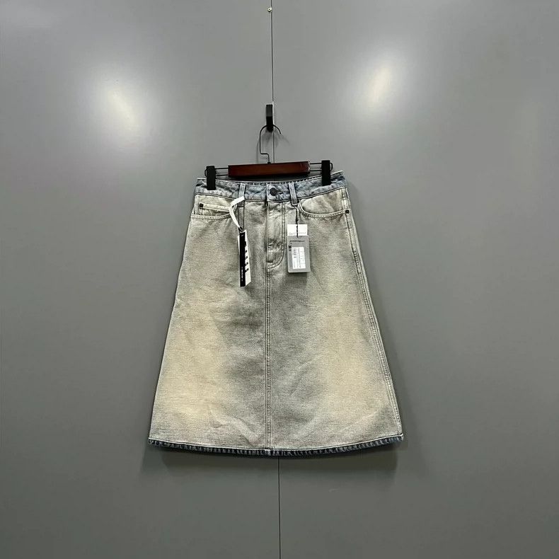 Balenciaga Light Blue Washed Denim Skirt