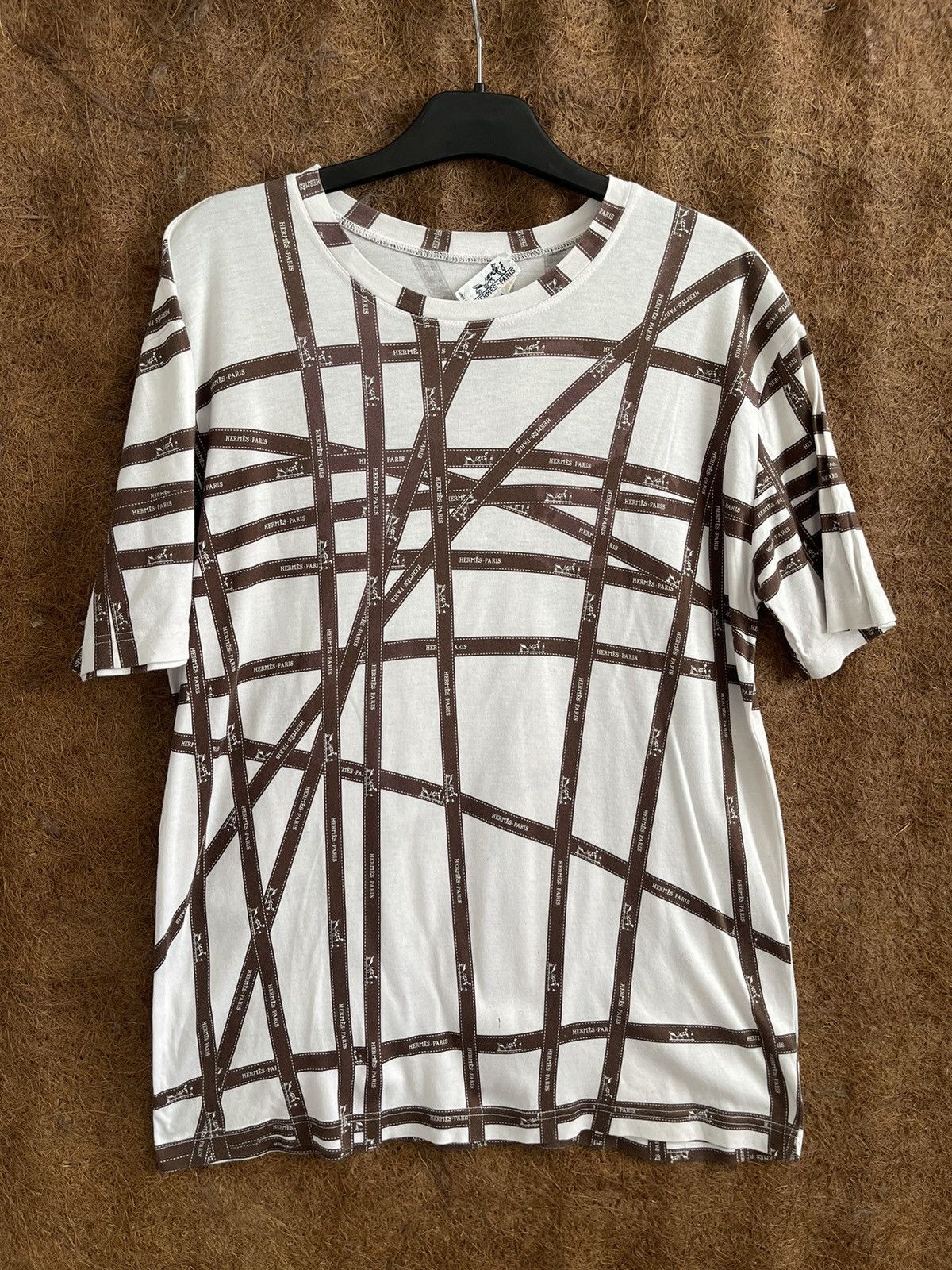 Hermes Hermes Ribbon Print T Shirt Size US M / EU 48-50 / 2 - 1 Thumbnail