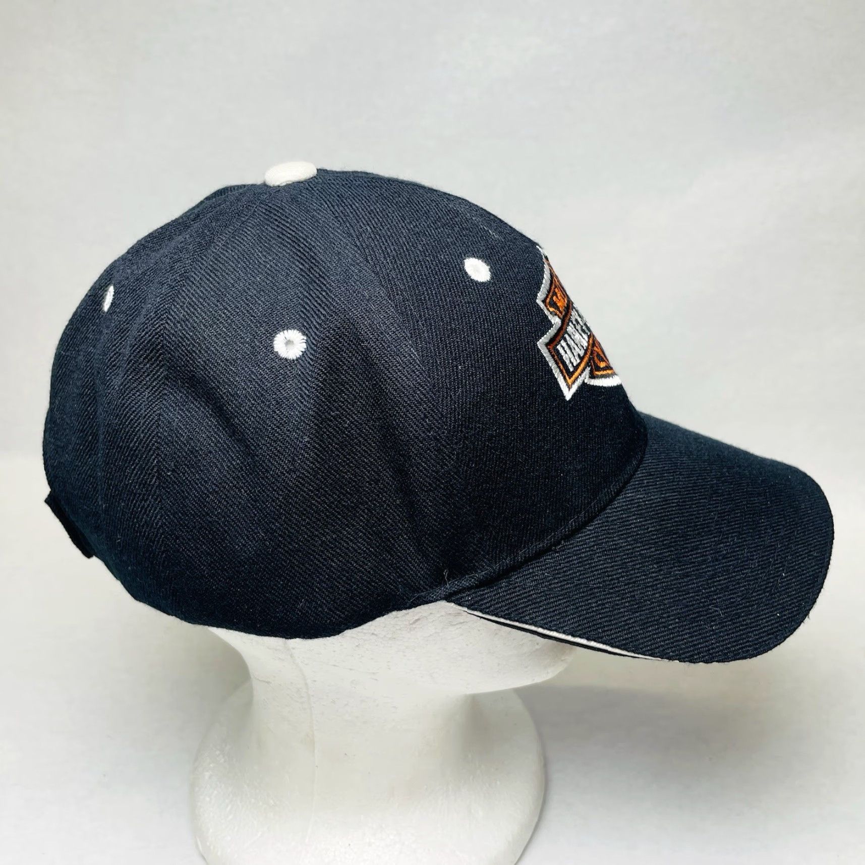Harley Davidson Harley-Davidson Cap Embroidered Logo Black StrapBack Baseball Hat Men One Size Black Canvas Cotton Motorcycle Logo Baseball Cap Size ONE SIZE - 6 Thumbnail