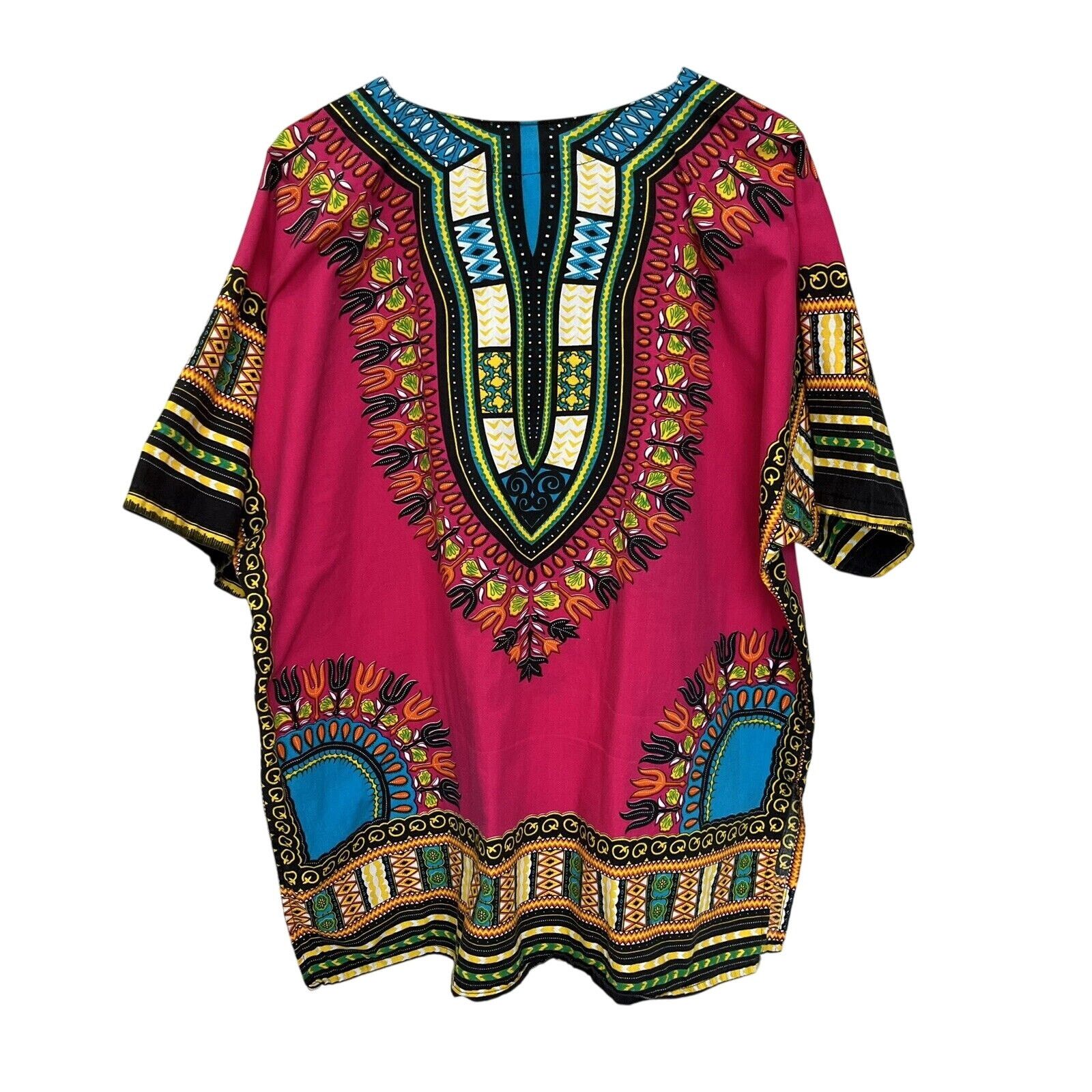 Tribal Streetwear × Vintage Fun Wear | Vintage African Tribal Dashiki XL Pink Pockets Size XL / US 12-14 / IT 48-50 - 6 Thumbnail