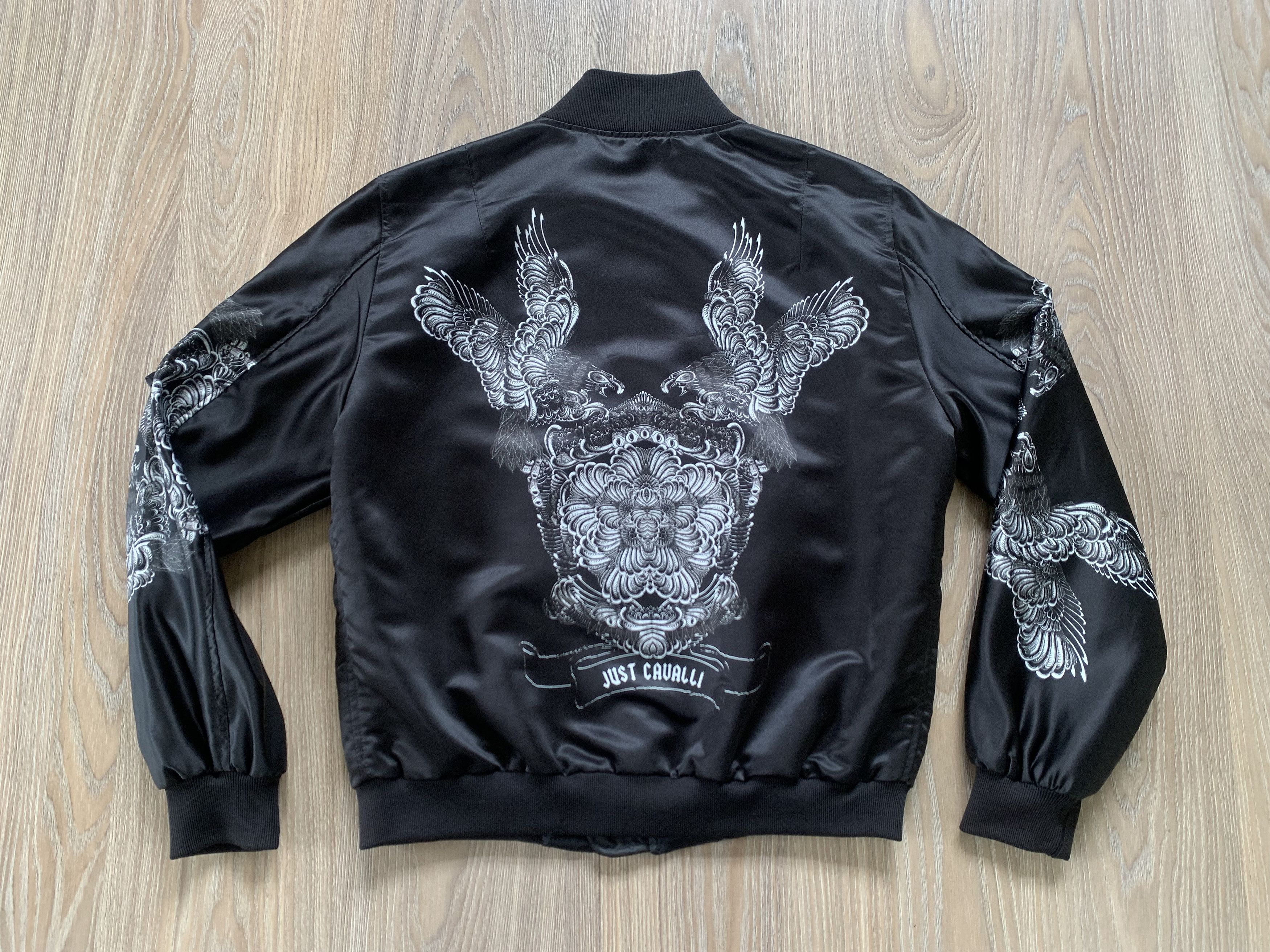Just Cavalli Rare Just Cavalli Black Bomber Jacket Printed Size US M / EU 48-50 / 2 - 3 Thumbnail