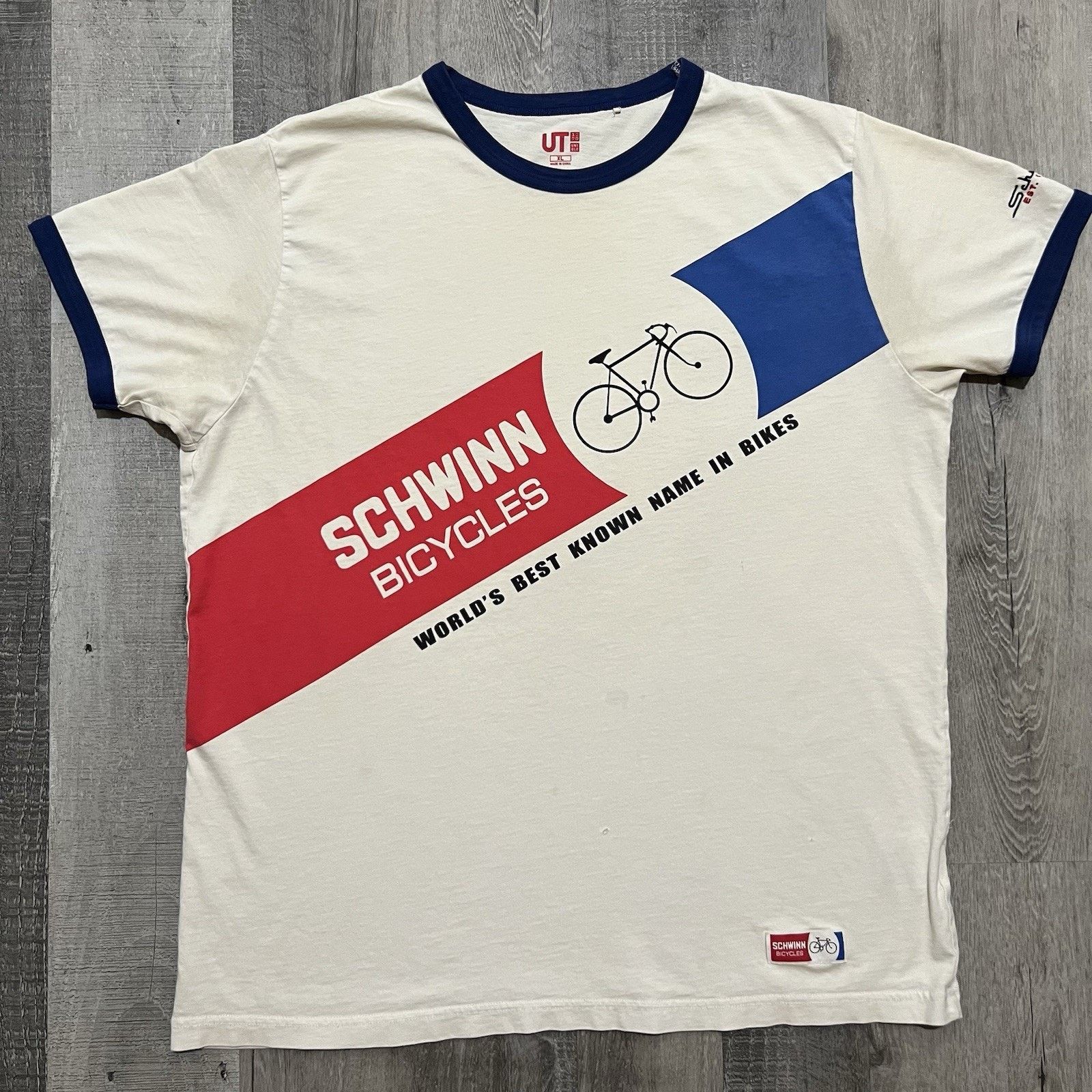 Uniqlo Uniqlo X Schwinn Bicycles UT Ringer T Shirt XL Bike Cycling Size US XL / EU 56 / 4 - 1 Thumbnail