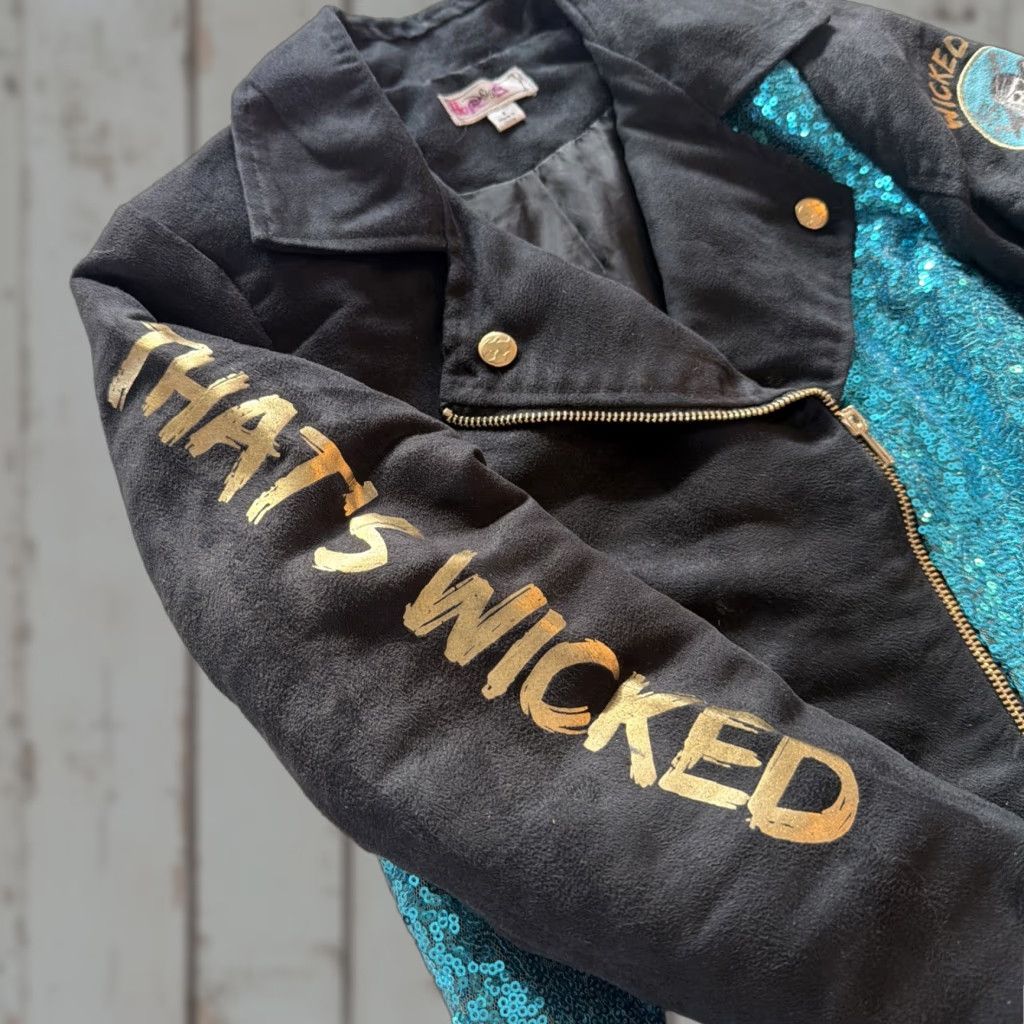 Disney Disney Descendants Uma Moto Black Aqua Gold Wicked Fierce Biker Jacket Womens S Size S / US 4 / IT 40 - 1 Thumbnail