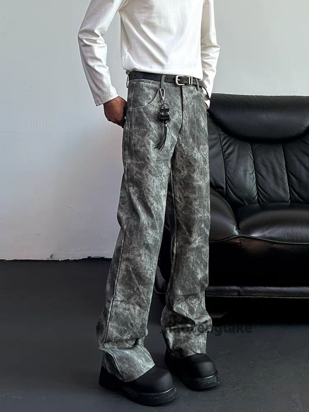 Designer × Japanese Brand × Vintage washed faded cleanfit pattern yuppie flared pants Size US 32 / EU 48 - 3 Thumbnail