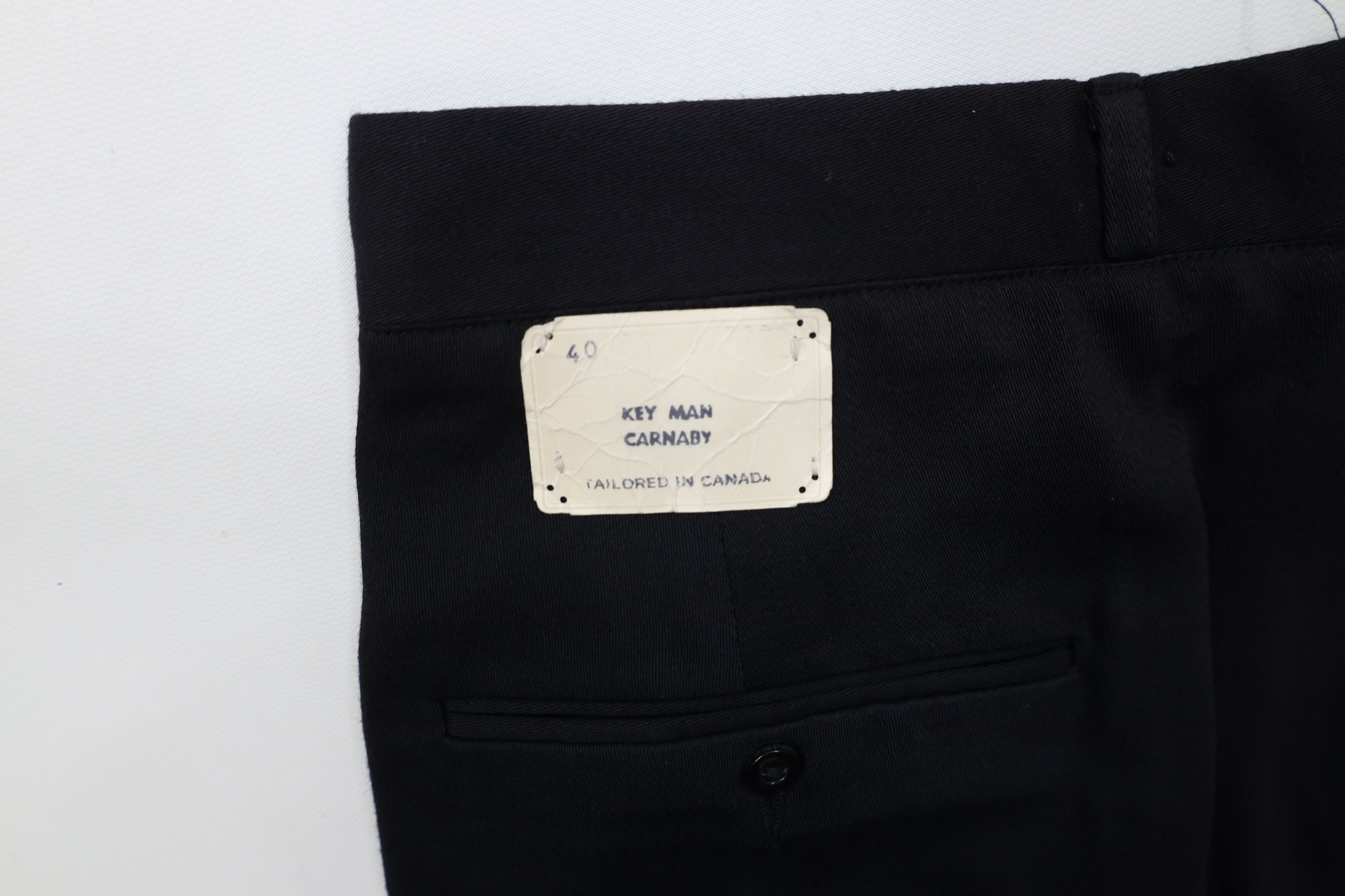 Vintage Deadstock Vintage 50s Gabardine Chino Pants Trousers Black Size US 33 - 12 Thumbnail