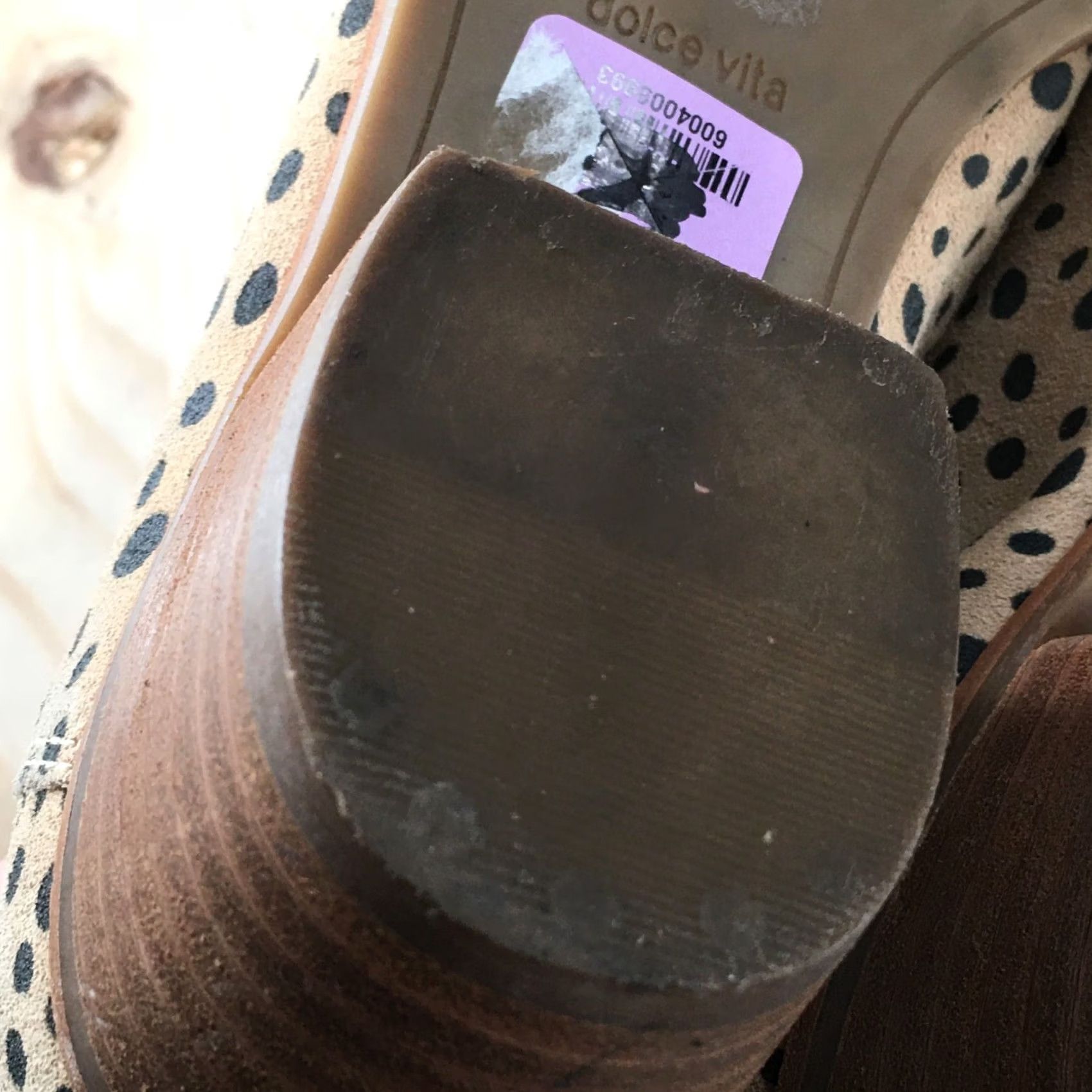 Dolce Vita DV Dolce Vita Kaidie Leopard Spot Ankle Bootie Beige Womens 8.5 Back Zip Bootie Suede Faux Leather Lining Animal Print Size US 9 / IT 39 - 6 Thumbnail