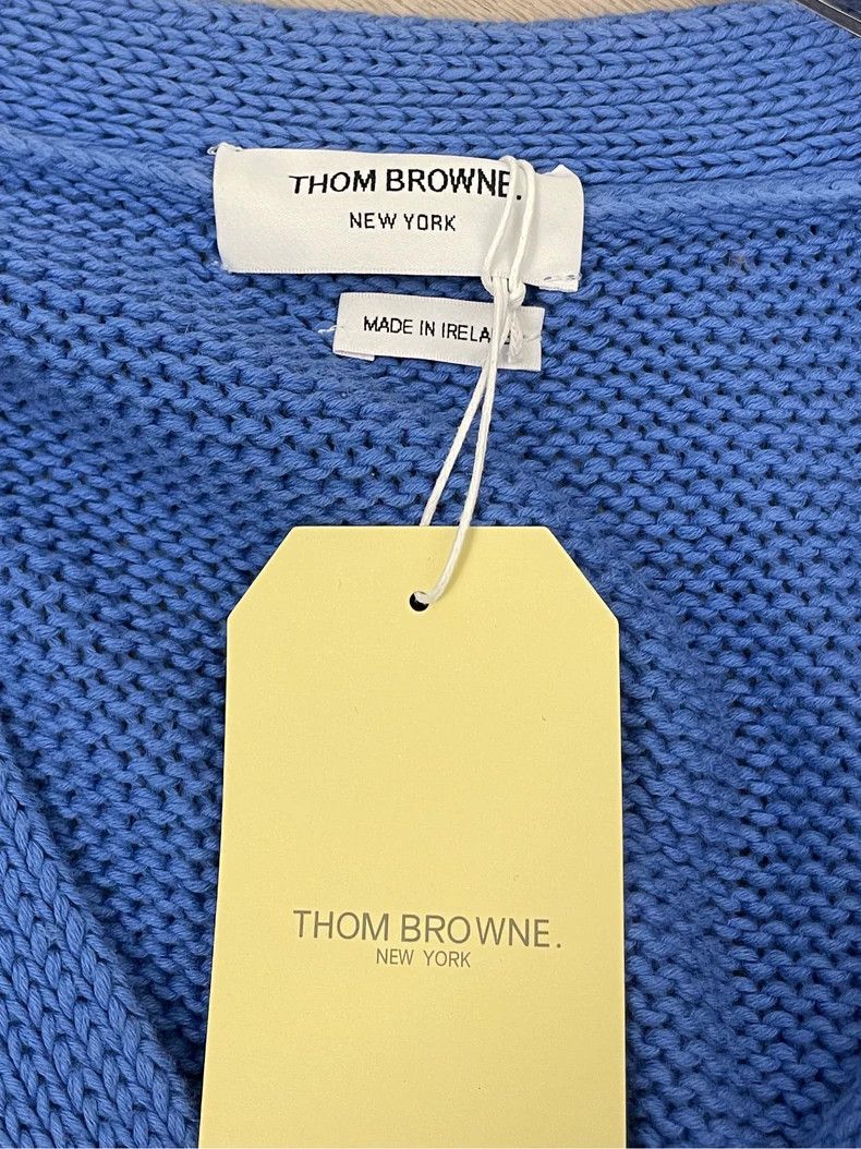 Thom Browne Thom browne Sea blue whale four-striped knitted cardigan ja Size M / US 6-8 / IT 42-44 - 5 Thumbnail