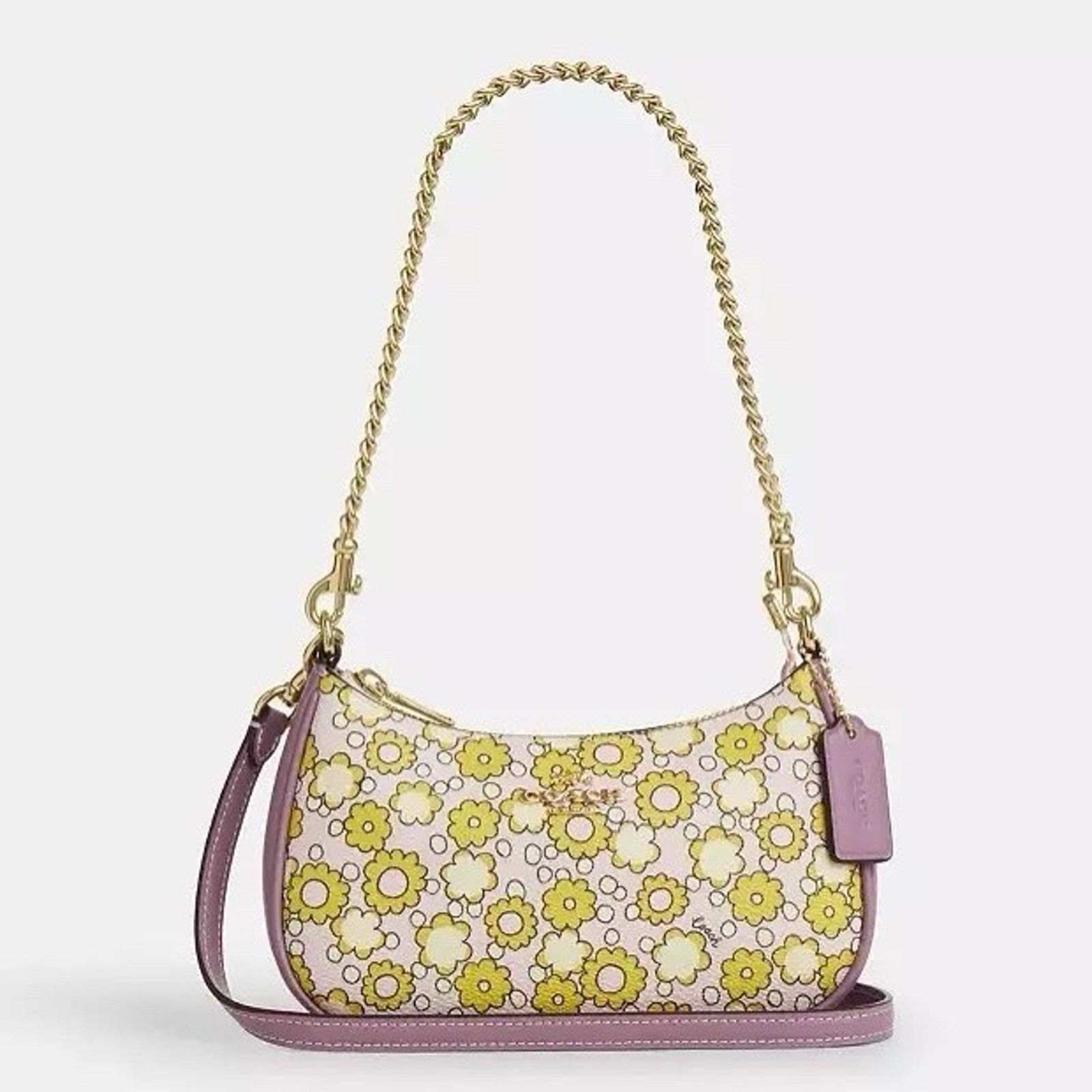 Coach NWT Coach Teri Mini Crossbody Bag Floral Print CBG64 Lilac Size ONE SIZE - 7 Thumbnail