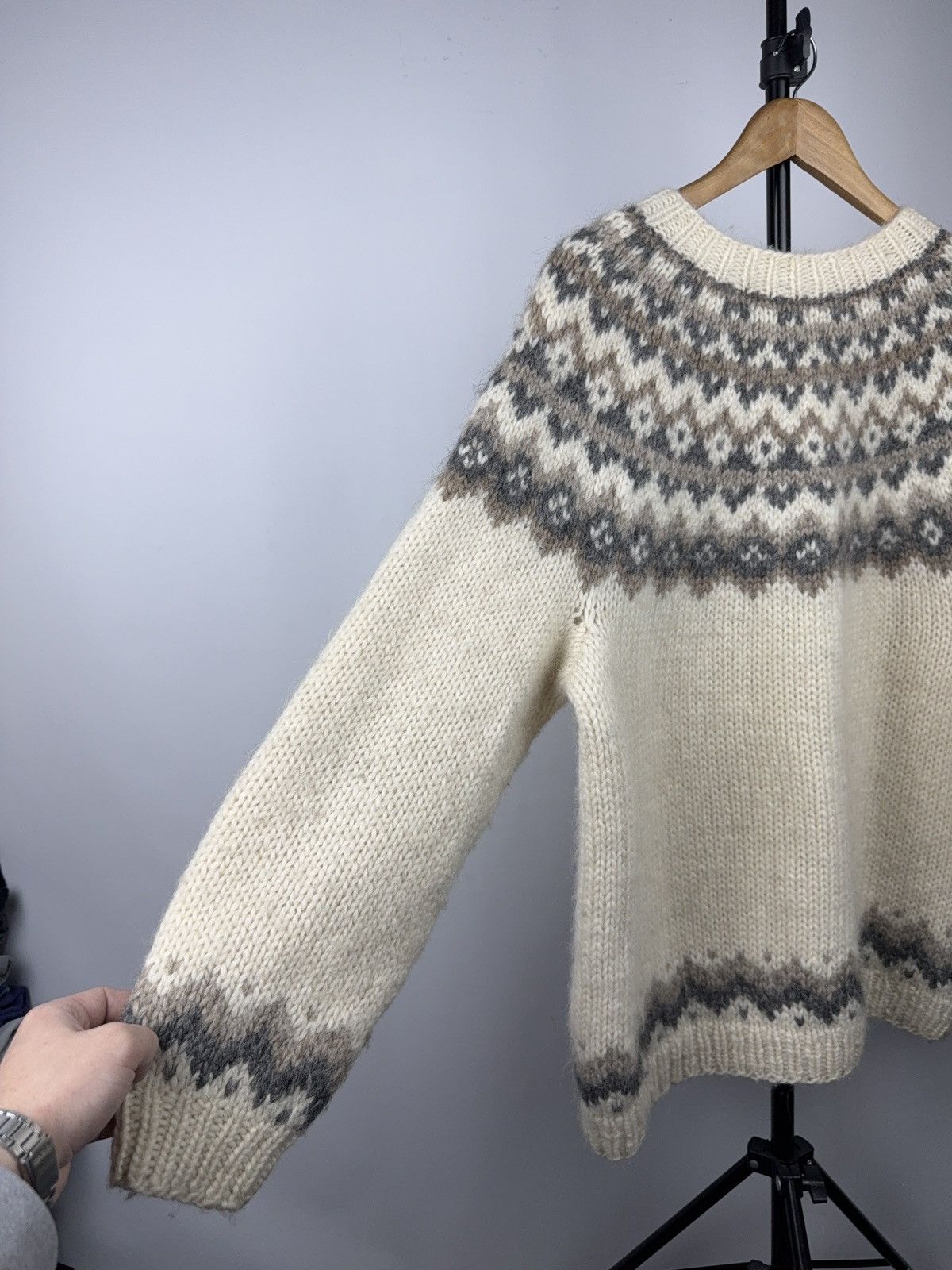 Japanese Brand Retro Vintage 90s Hilda Ltd Nordic Fair Isle Wool Cardigan Size US L / EU 52-54 / 3 - 11 Thumbnail