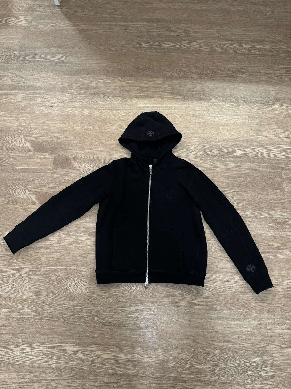 Pre-owned Chrome Hearts Cross Patch Hoodie In Black