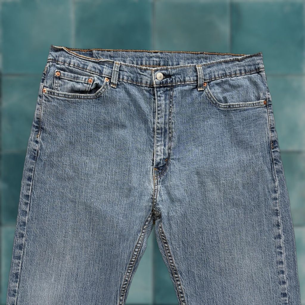 Levi's Levi's 505 Jeans Mens 40x32 Blue Medium Wash Regular Straight Stretch Denim Pants Size US 40 / EU 56 - 1 Thumbnail
