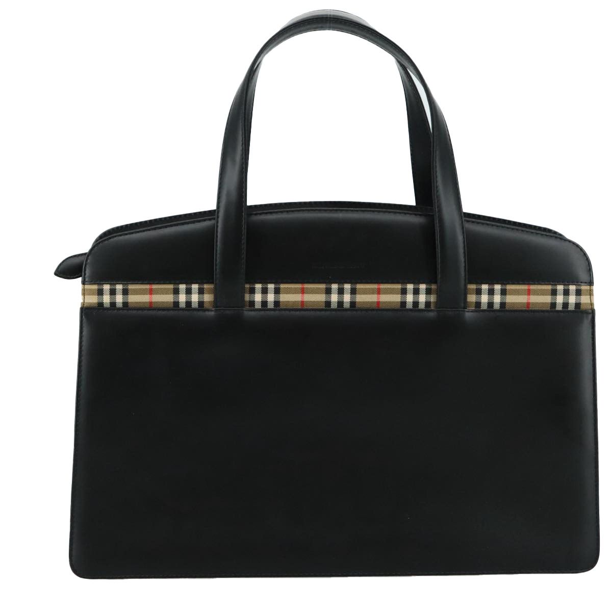 Burberry Nova Check Black Leather Tote Bag (Pre-Owned) Size ONE SIZE - 1 Thumbnail