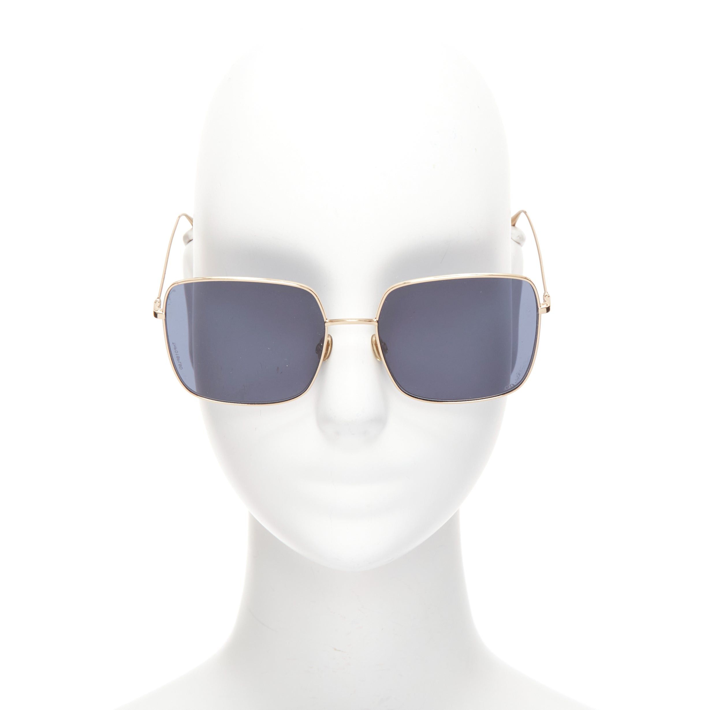 Dior CHRISTIAN DIOR LKSA9 CD logo gold trim blue square frame sunnies Size ONE SIZE - 1 Thumbnail