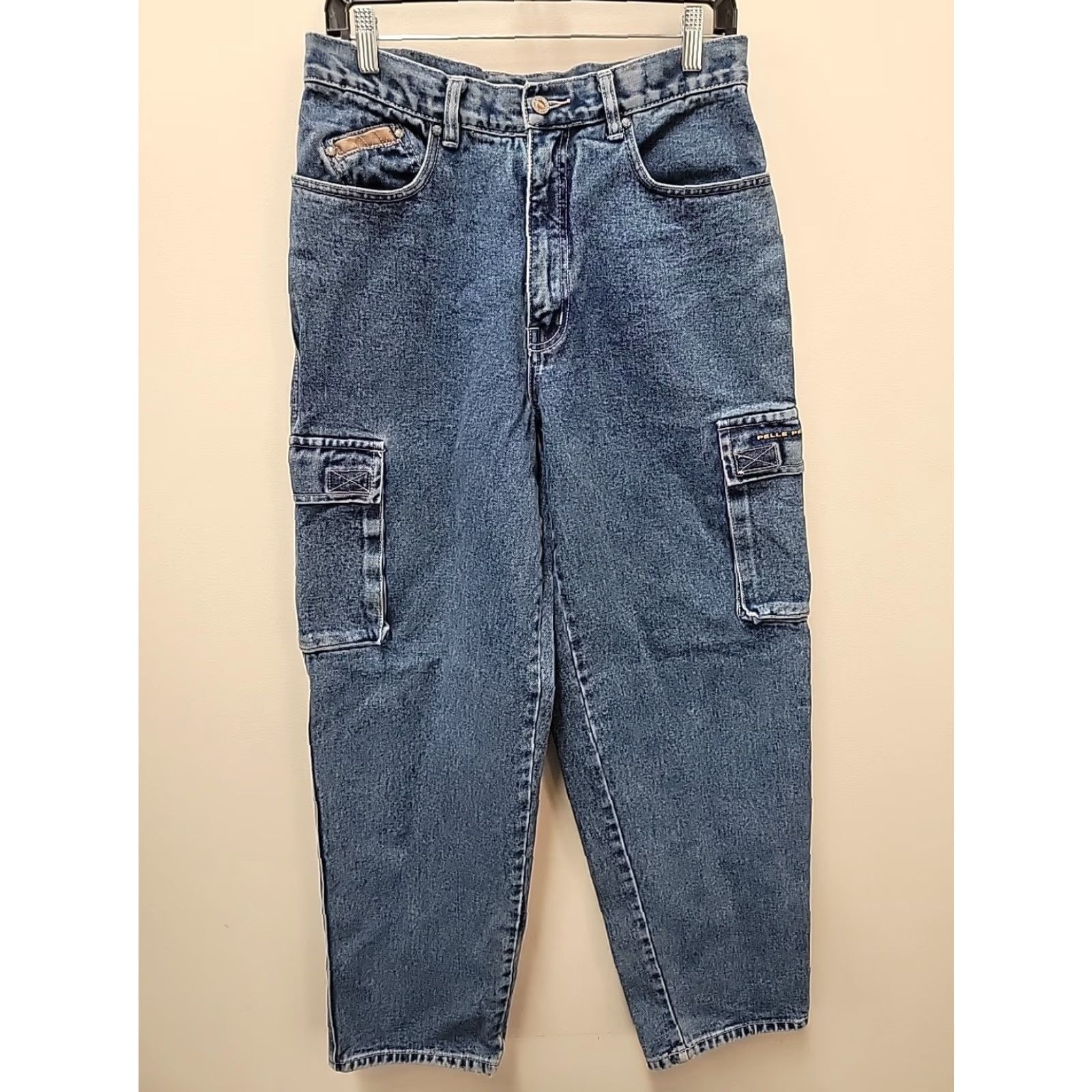 Pelle Pelle VINTAGE Pelle Pelle Jeans Mens 30 Blue Denim Cargo 90s Pocket Distressed 31x31 Regular Relaxed Cotton Denim Jeans Mens Size US 30 / EU 46 - 2 Thumbnail