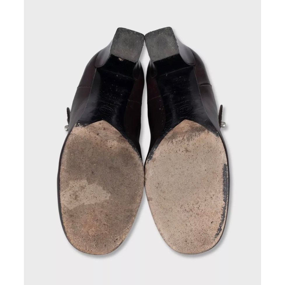 Chanel Chanel Brown Leather Ankle Boots, Silver Logo, Size 38 Size US 7 / IT 37 - 5 Thumbnail