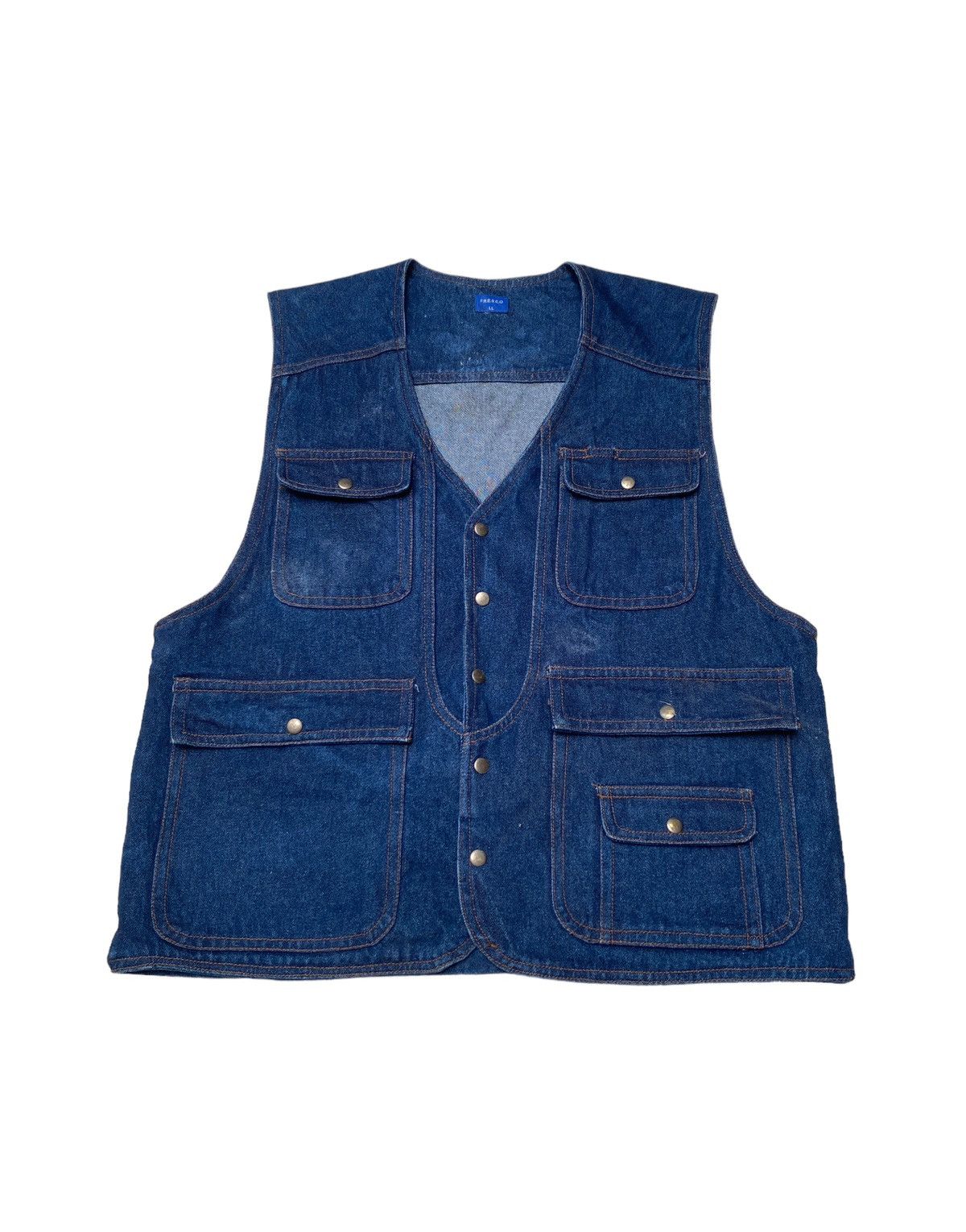 Designer × Japanese Brand × Vintage Vintage Japanese Brand Fresco Denim Vest 2000s Size US L / EU 52-54 / 3 - 1 Thumbnail